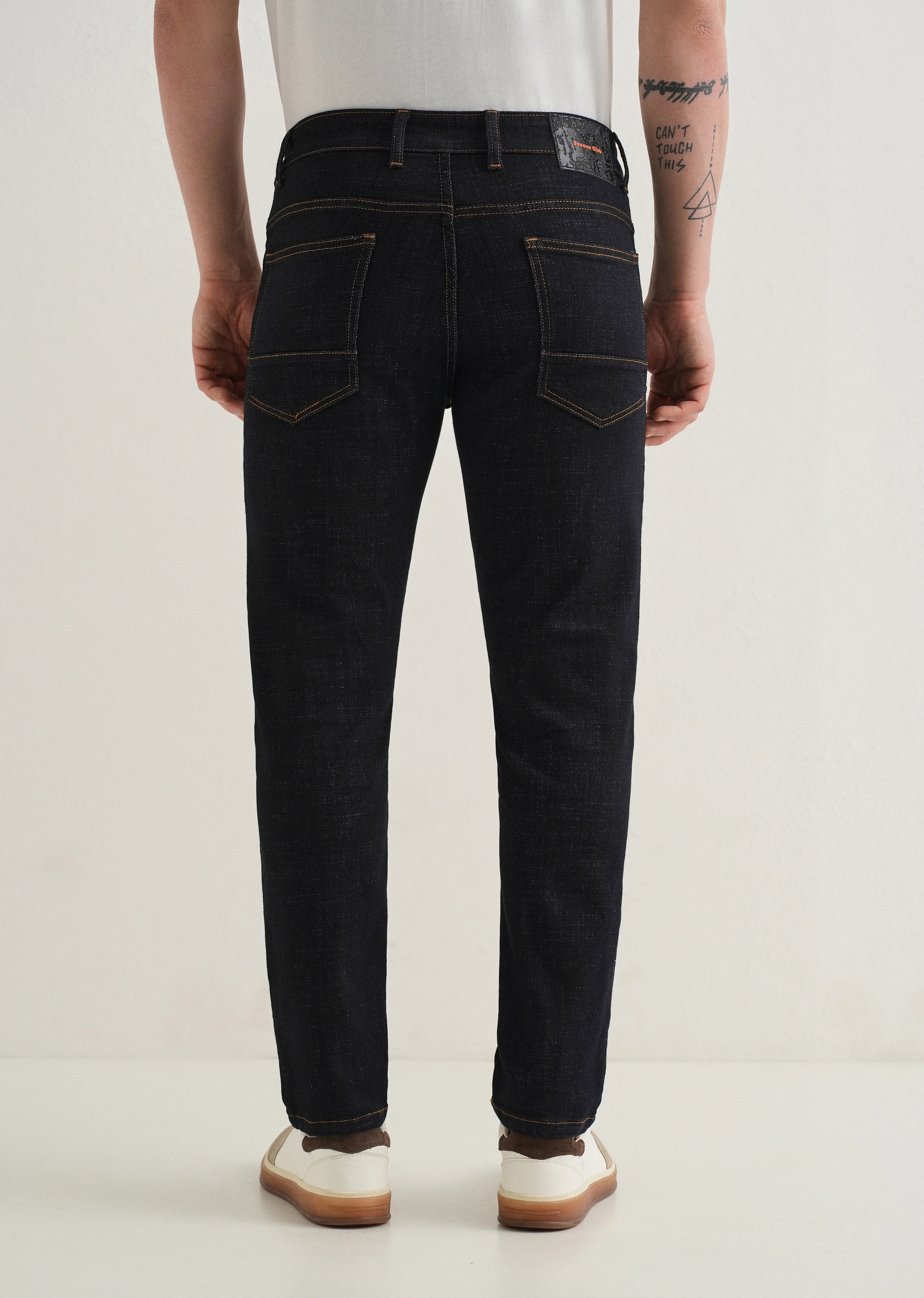 Dark Blue Mid Rise Carrot Fit Jeans - Image 2