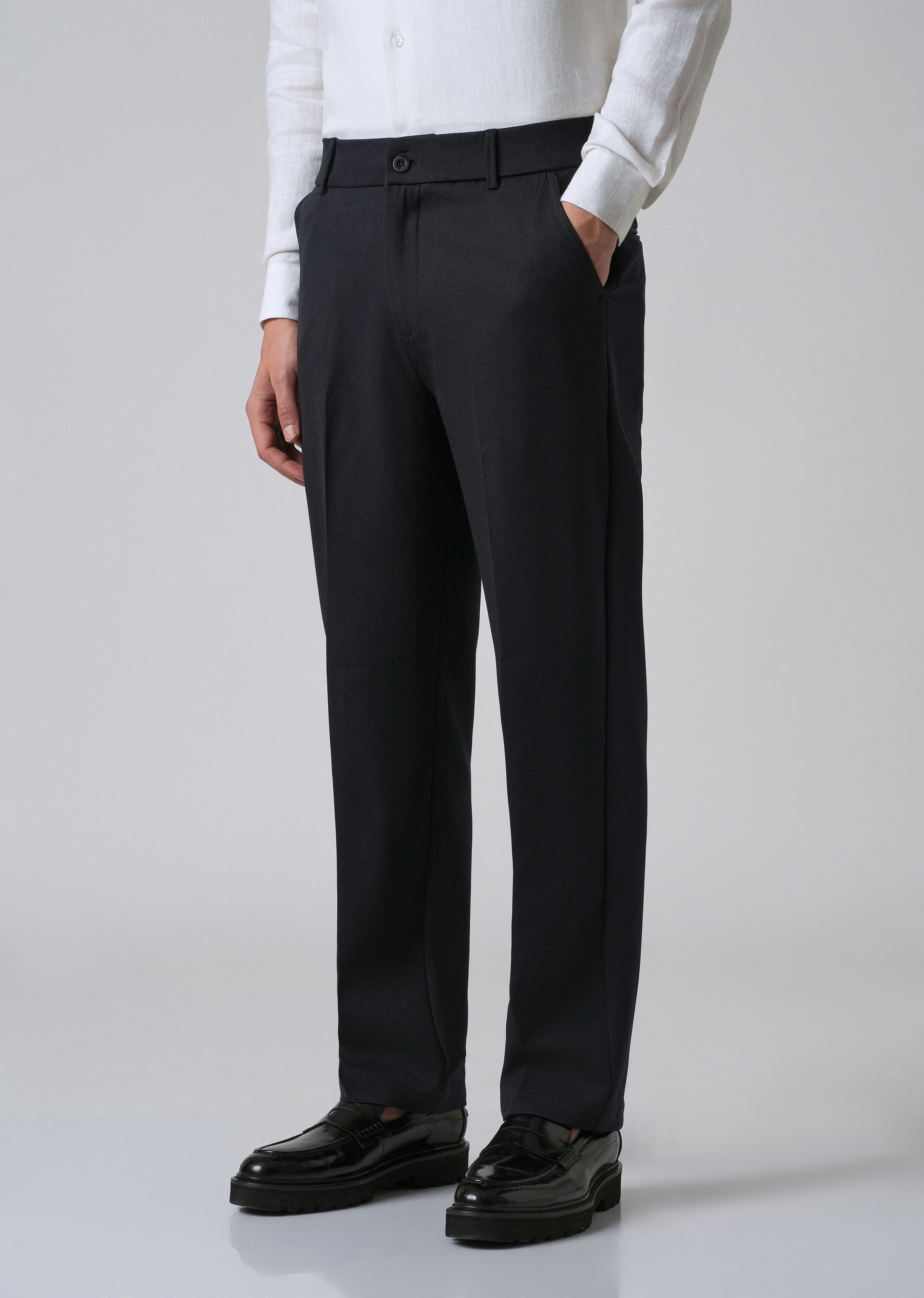 Dark Blue Relaxed Fit Trousers - Image 4