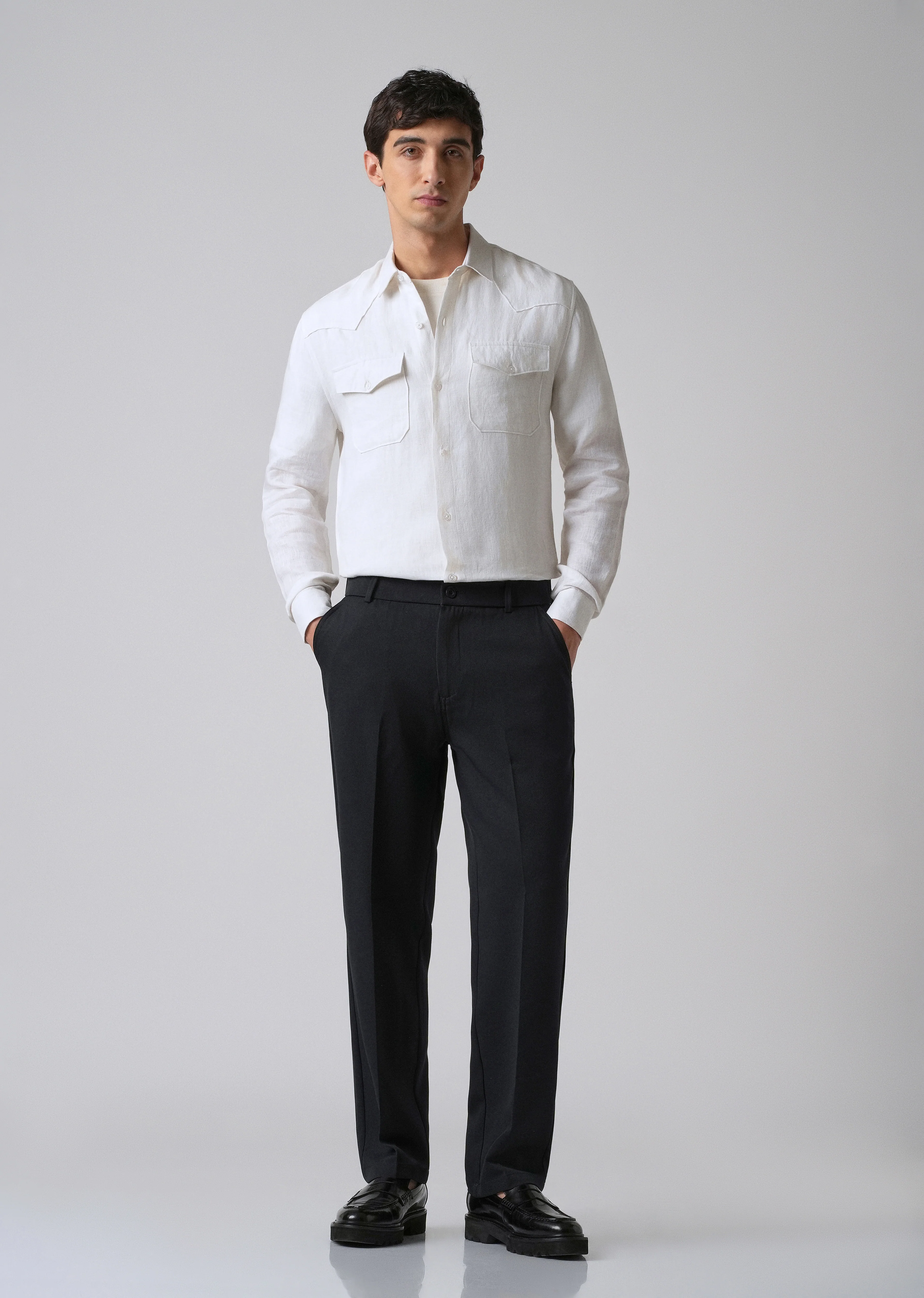 Dark Blue Relaxed Fit Trousers - Image 6