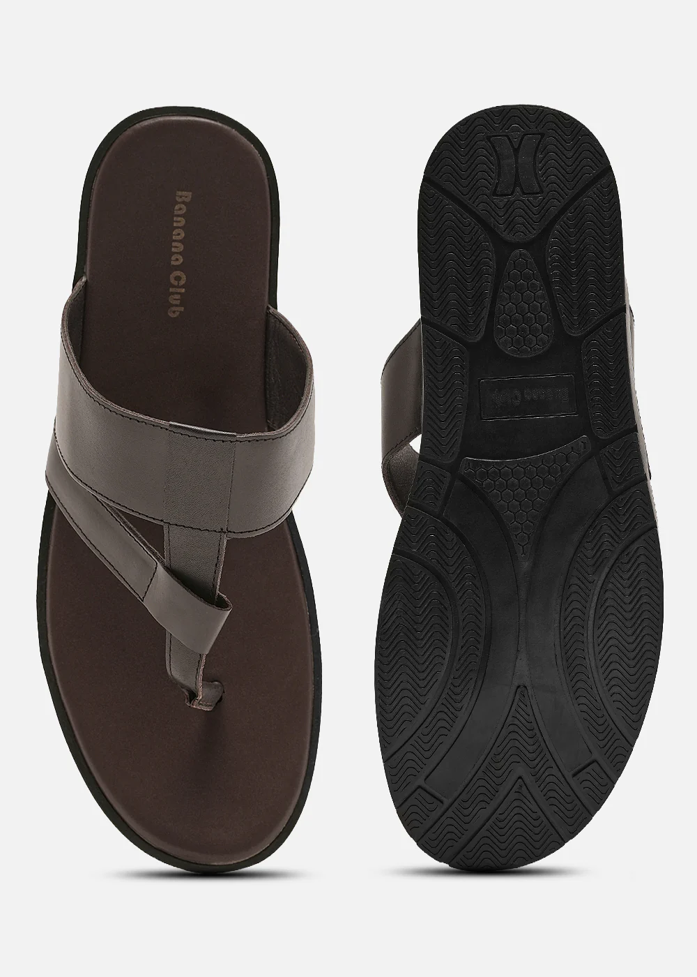Dark Brown Layered T-strap Sandals - Image 5