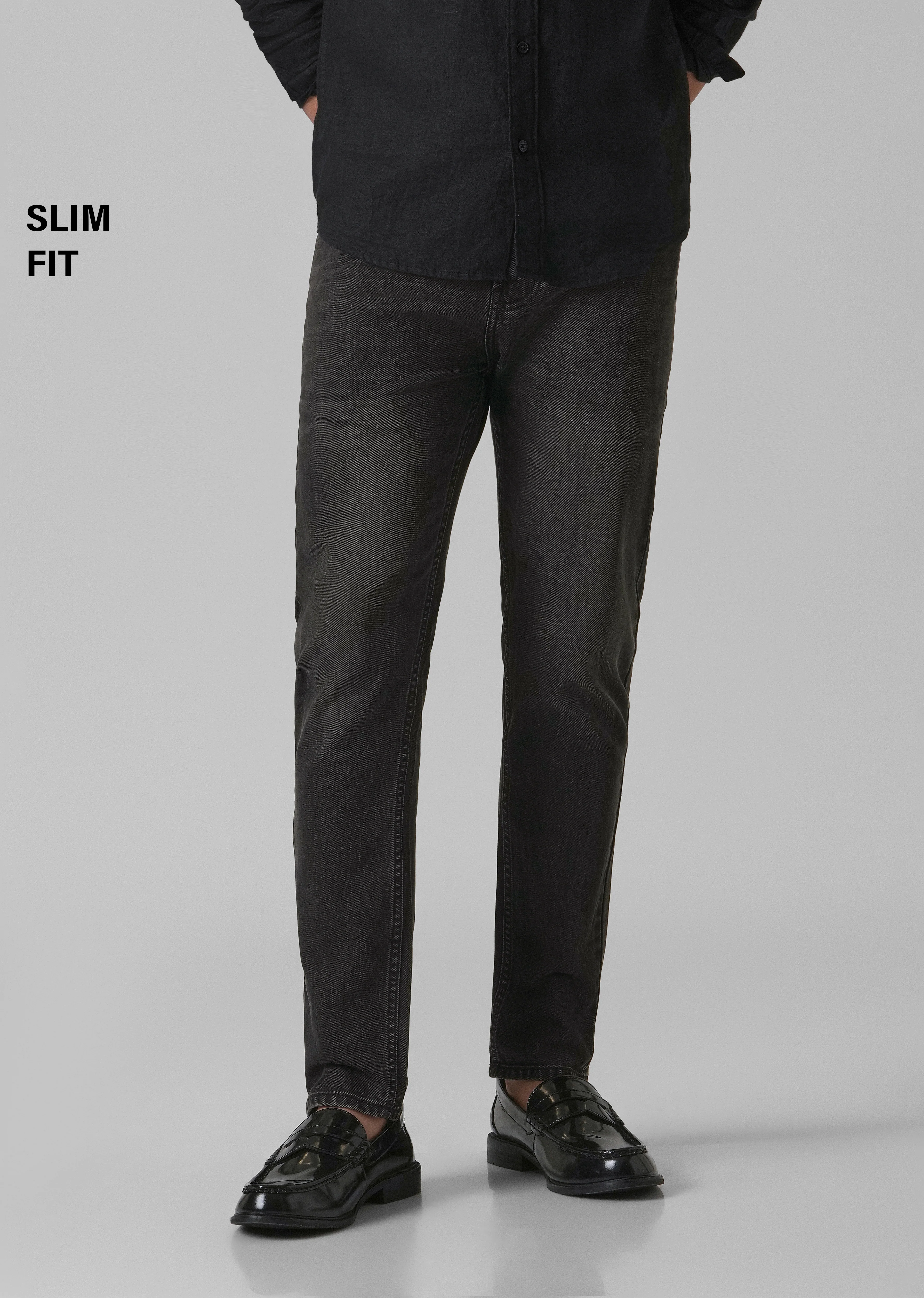 Dark Charcoal Grey Slim Fit Jeans - Image 7
