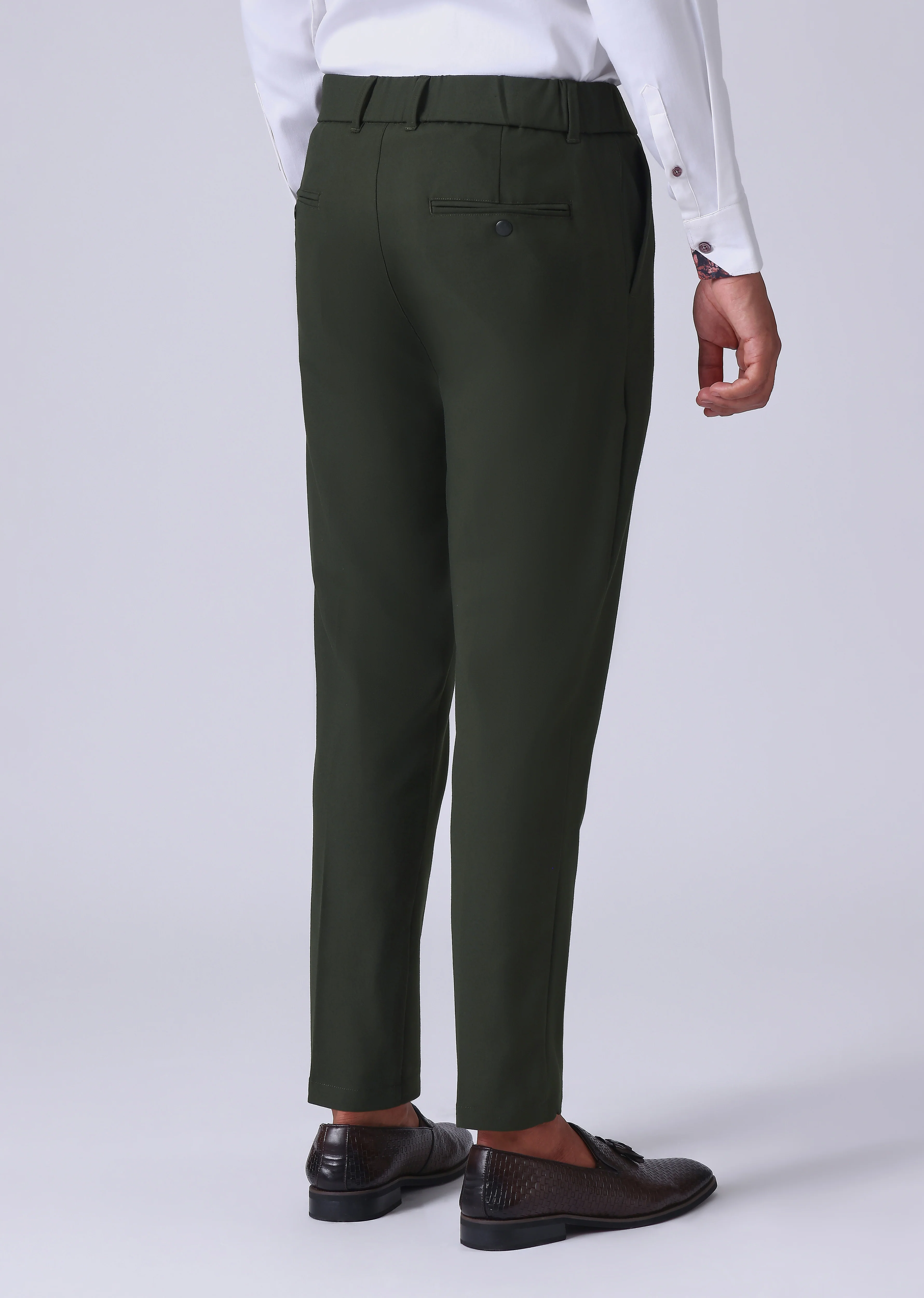 Dark Green 8 Way Stretch Trousers - Image 2