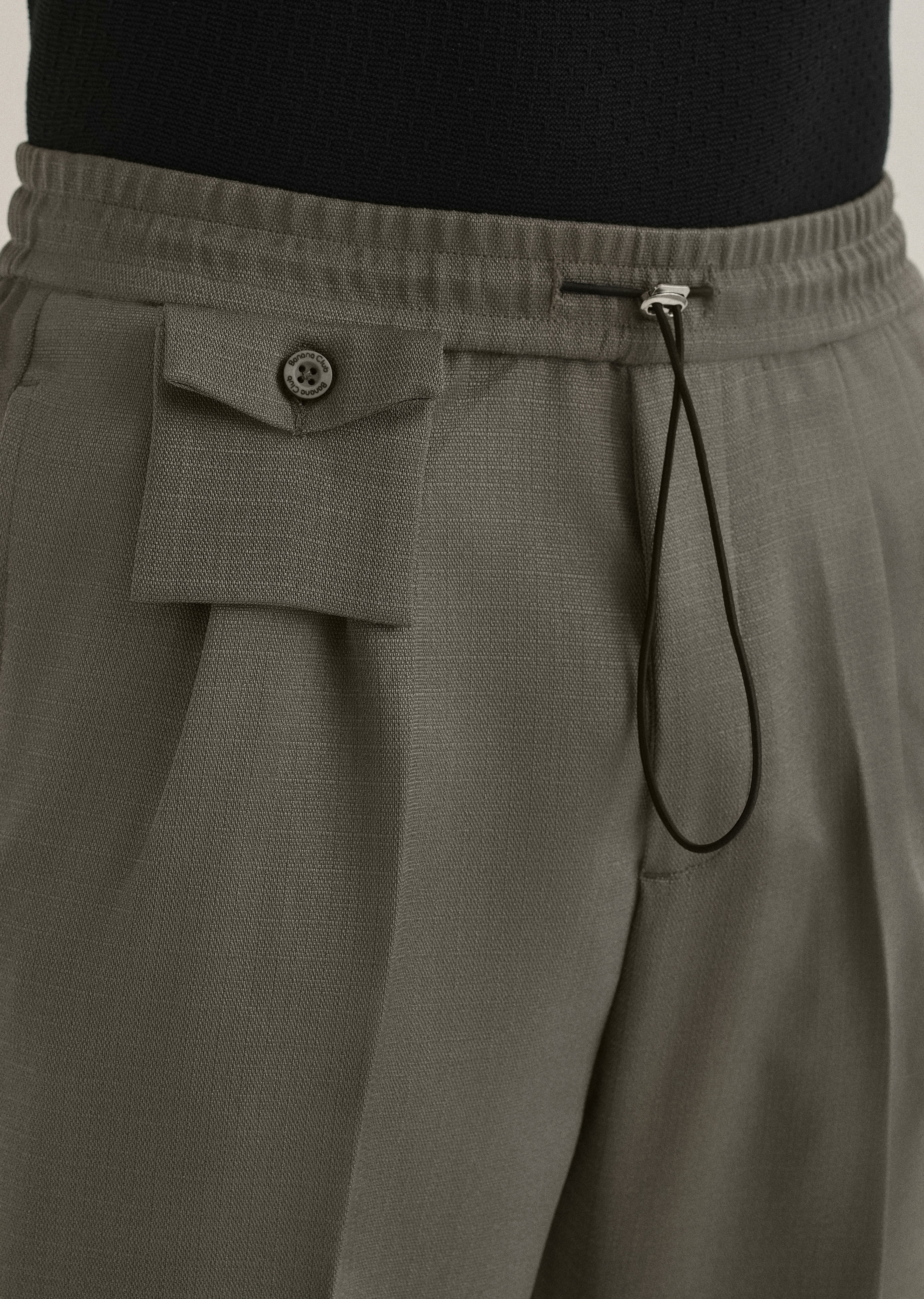 Dark Green Pleated Korean Pant - Image 5