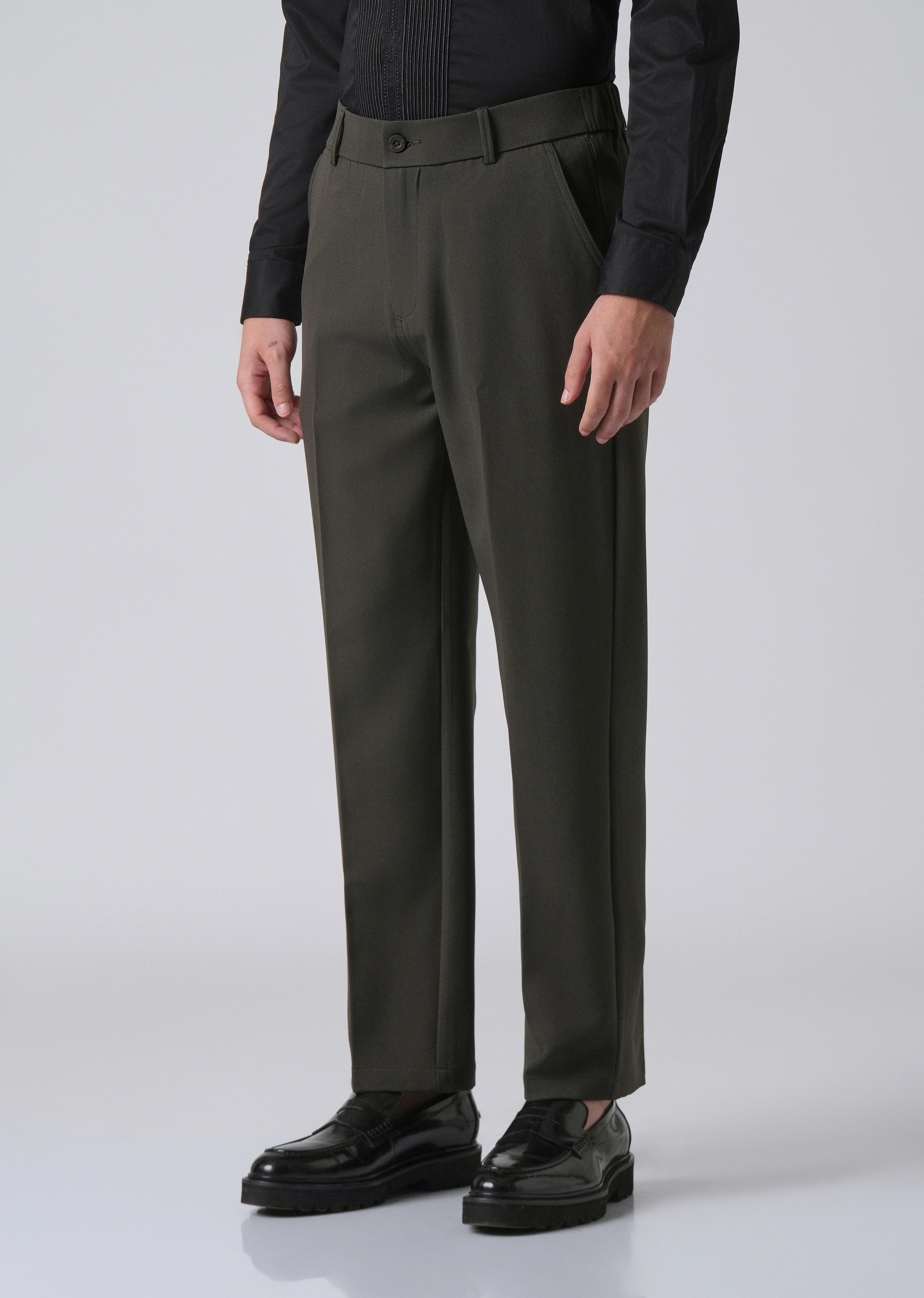 Dark Green Relaxed Fit Trousers - Image 4