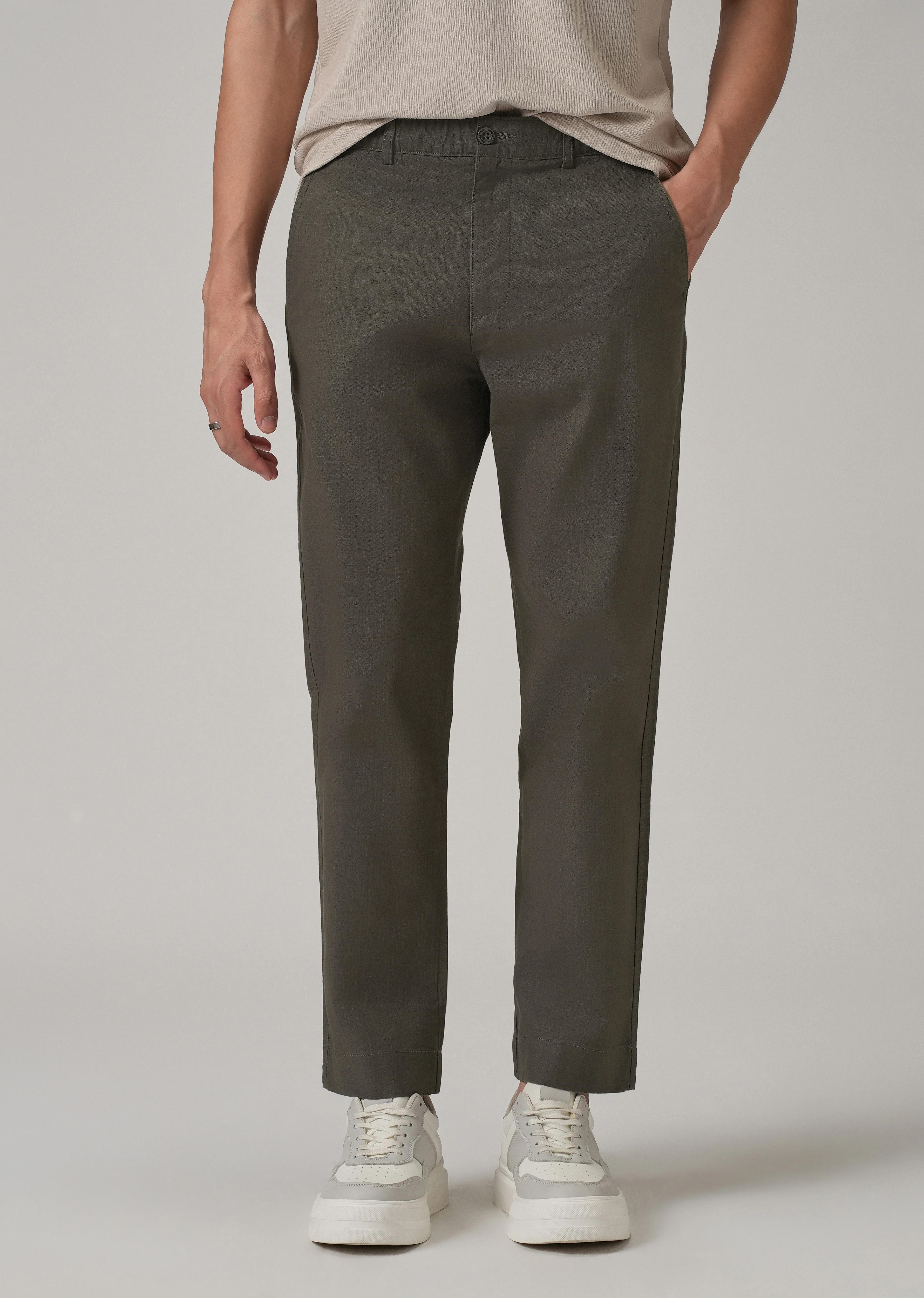 Dark Grey Cotton Trouser - Image 3