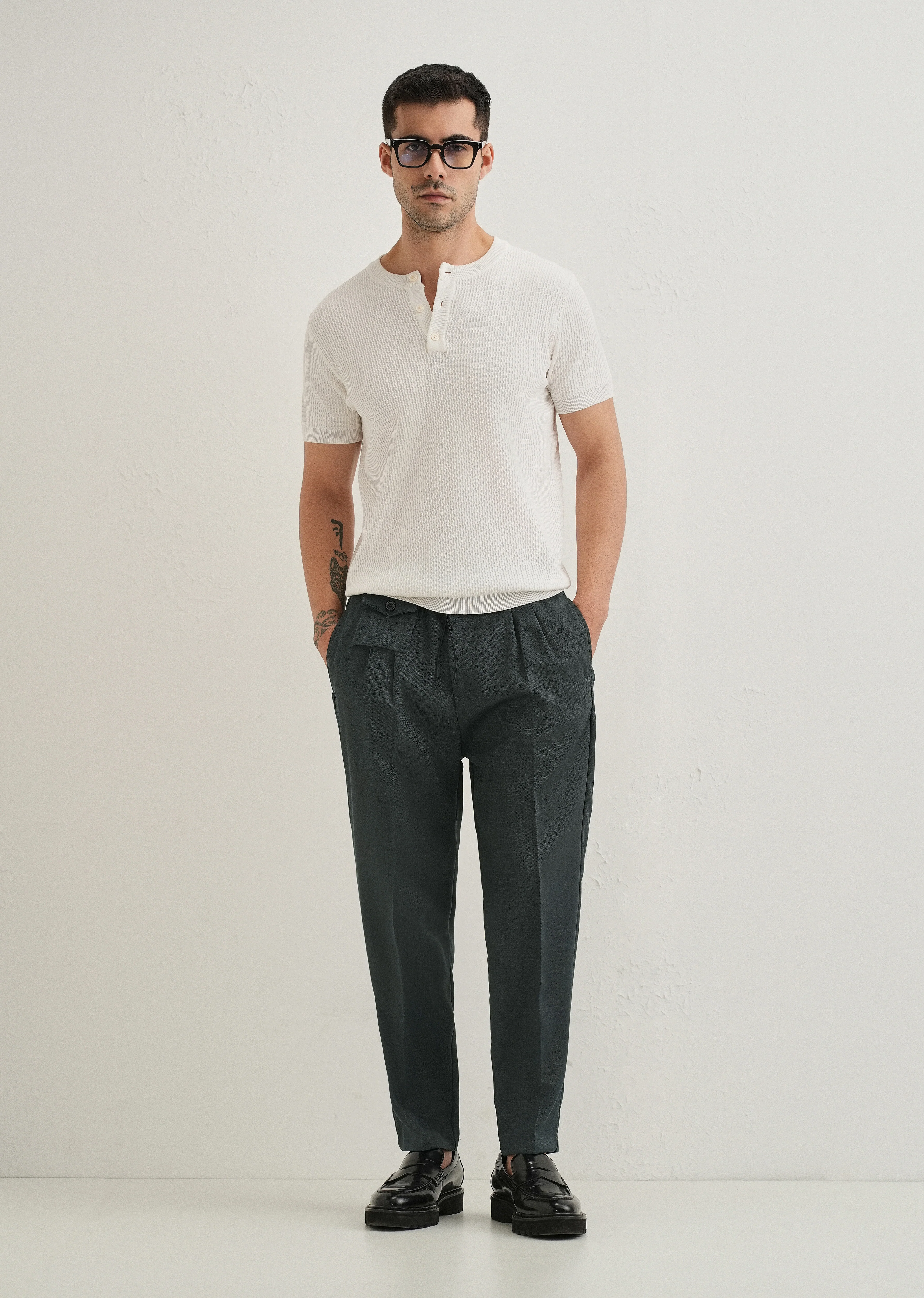 Dark Grey Pleated Korean Pant - Image 6