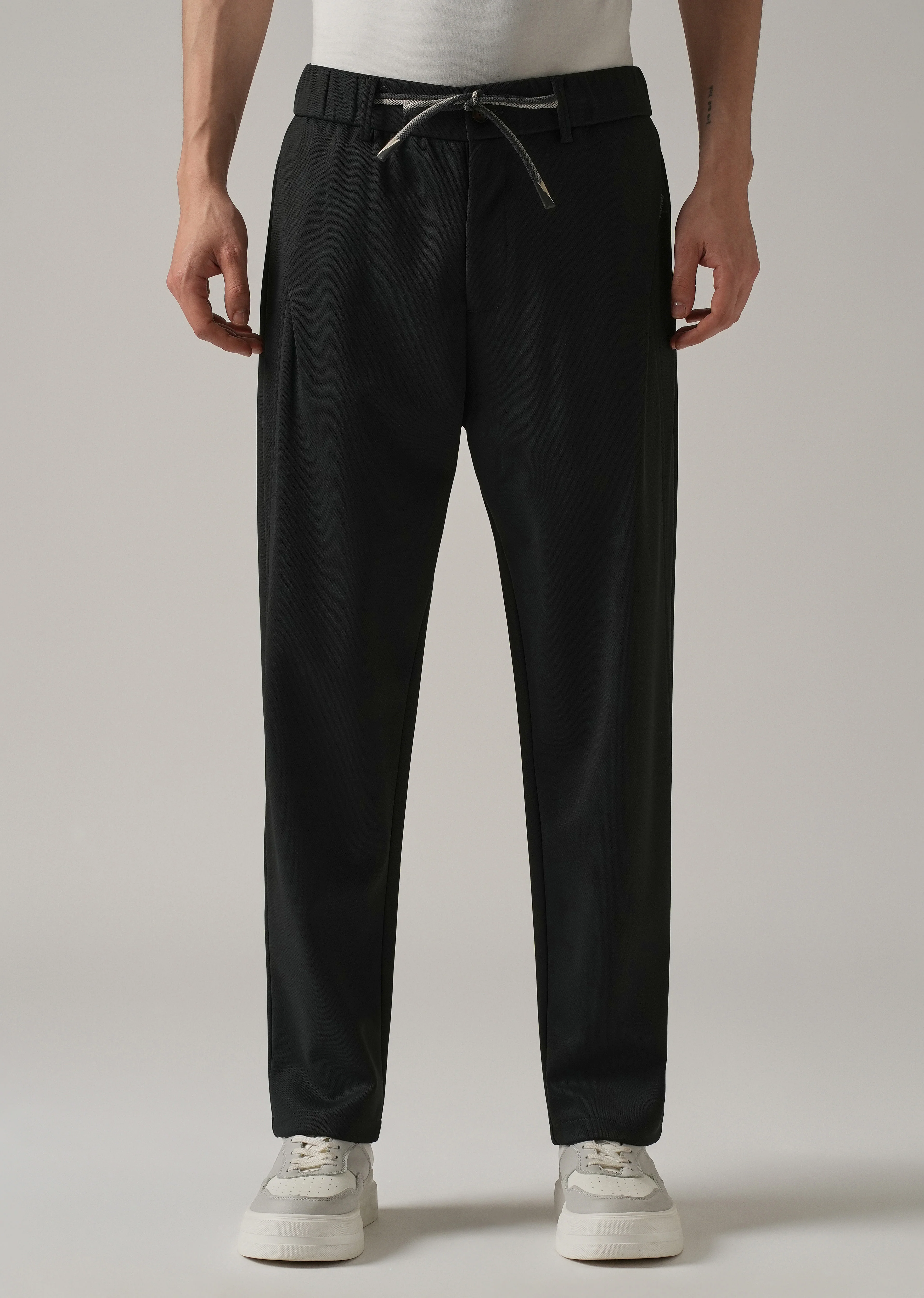 Dark Grey Textured Stretch Pant - Image 3