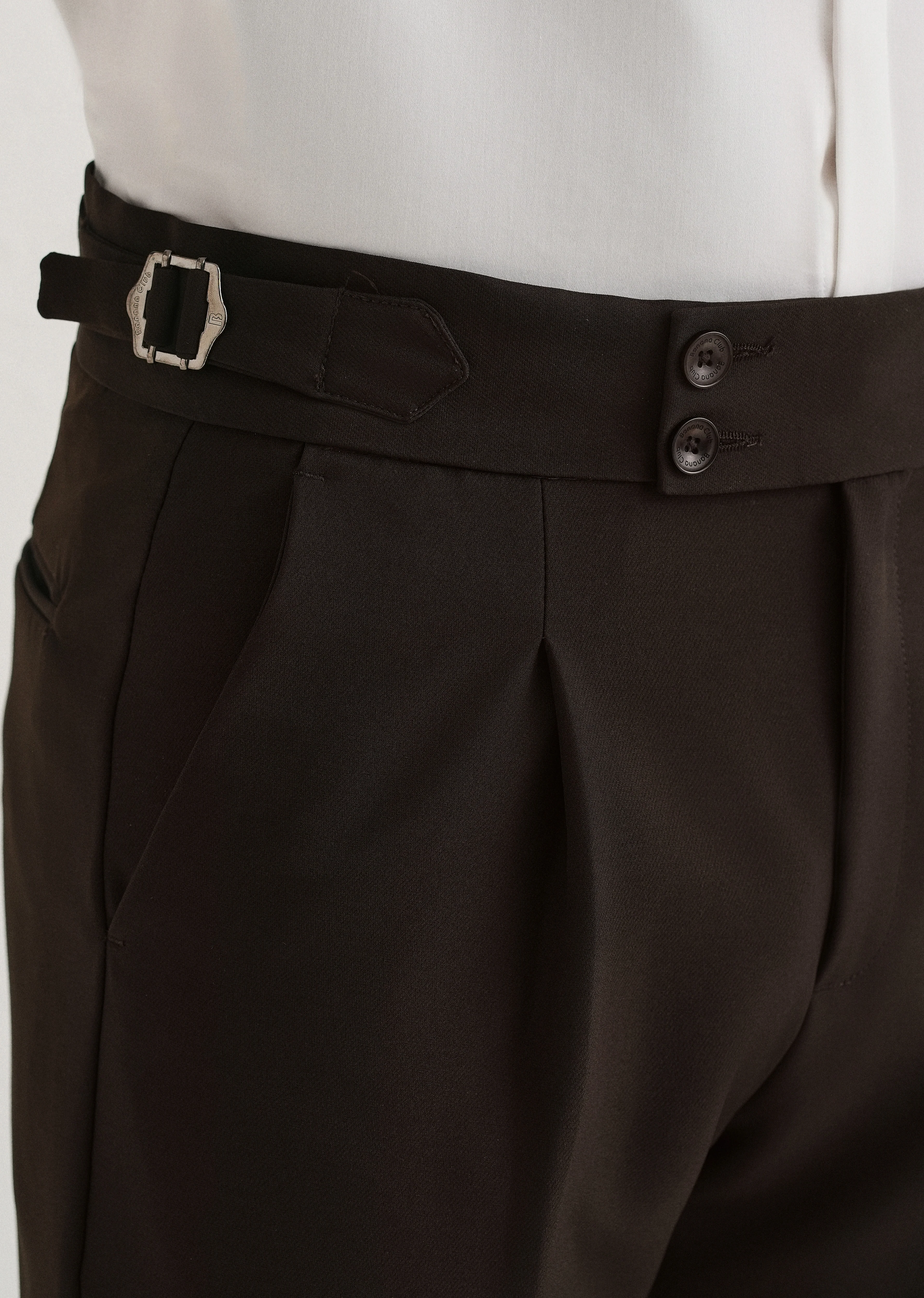 Dark Olive Brown Pleated Gurkha Pant - Image 6