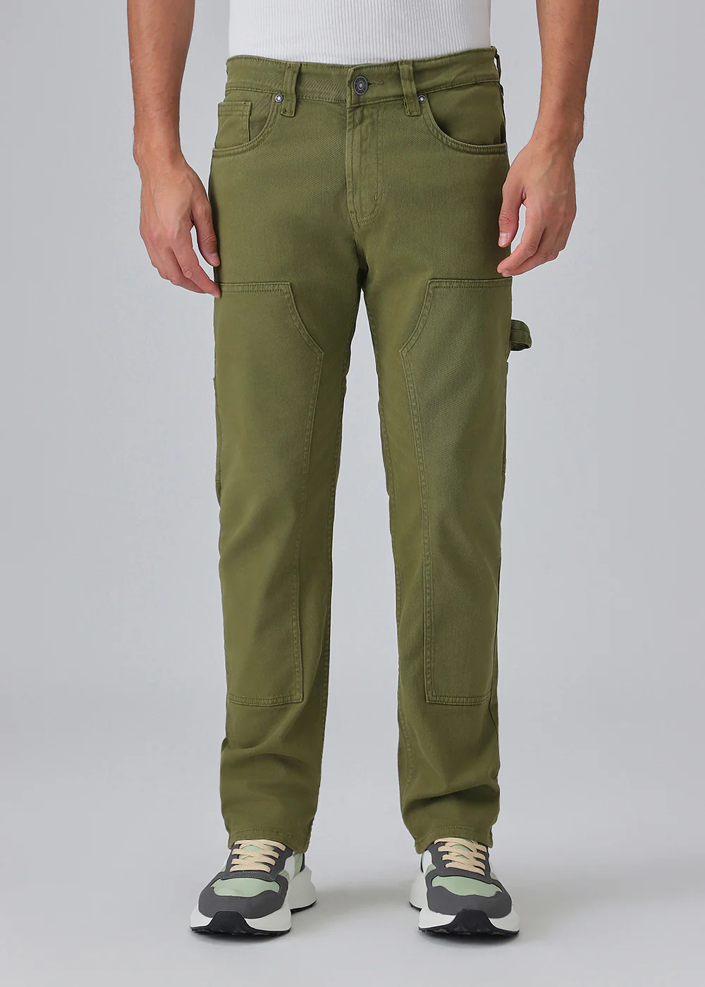 Dark Olive Green Cargo Denim - Image 3