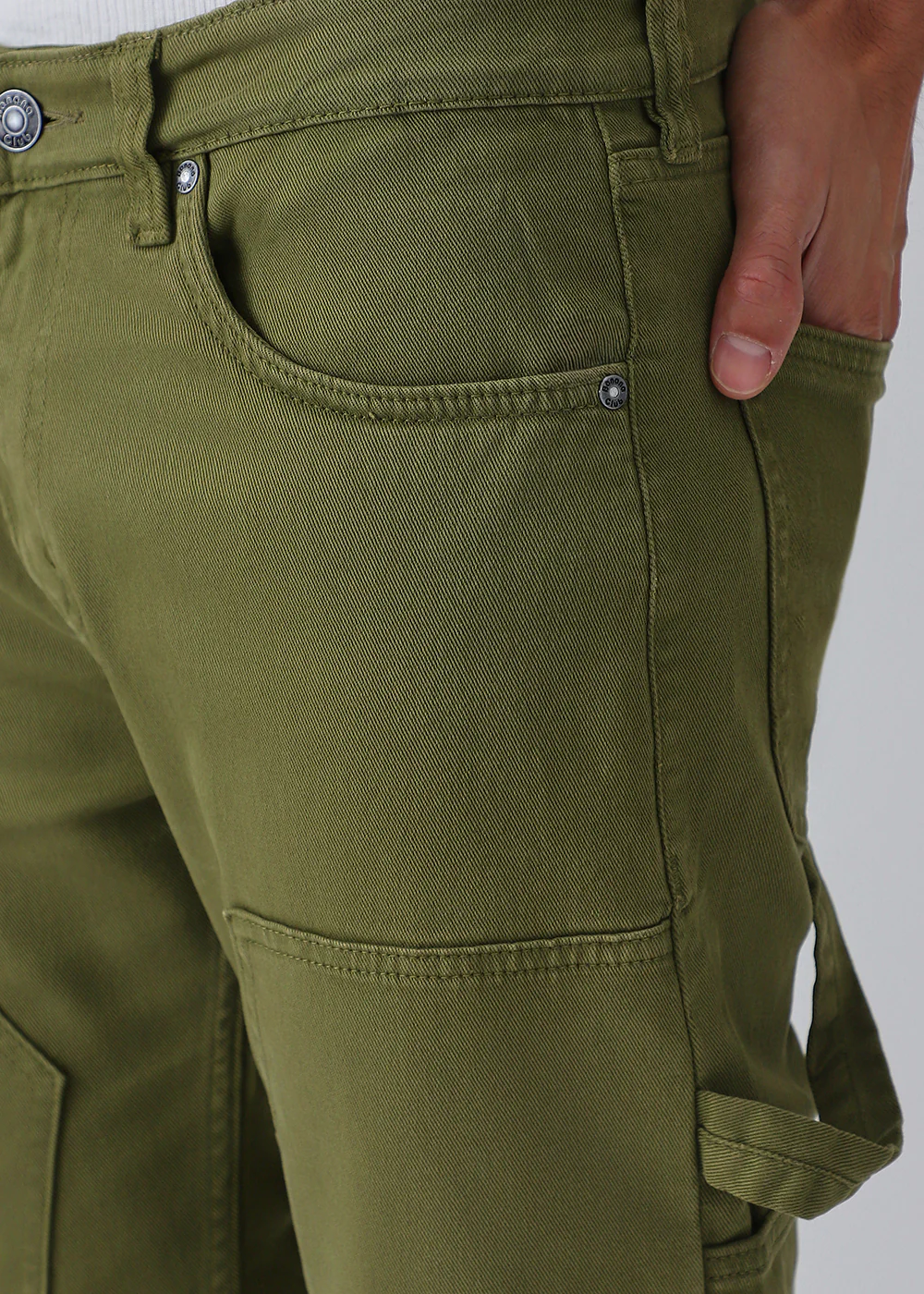 Dark Olive Green Cargo Denim - Image 5