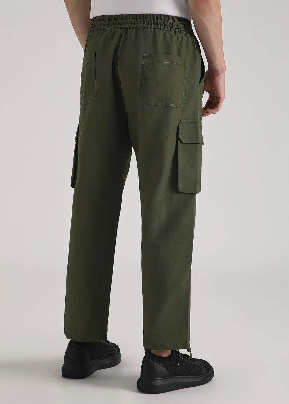 Dark Olive Relaxed Fit Cargo Pant - Image 5