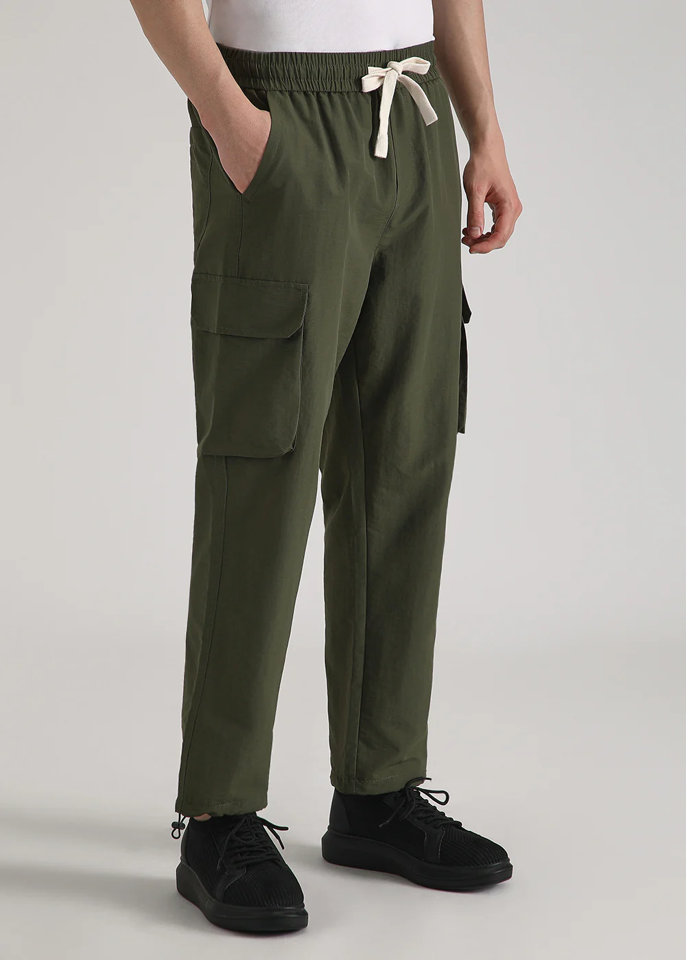 Dark Olive Relaxed Fit Cargo Pant - Image 6