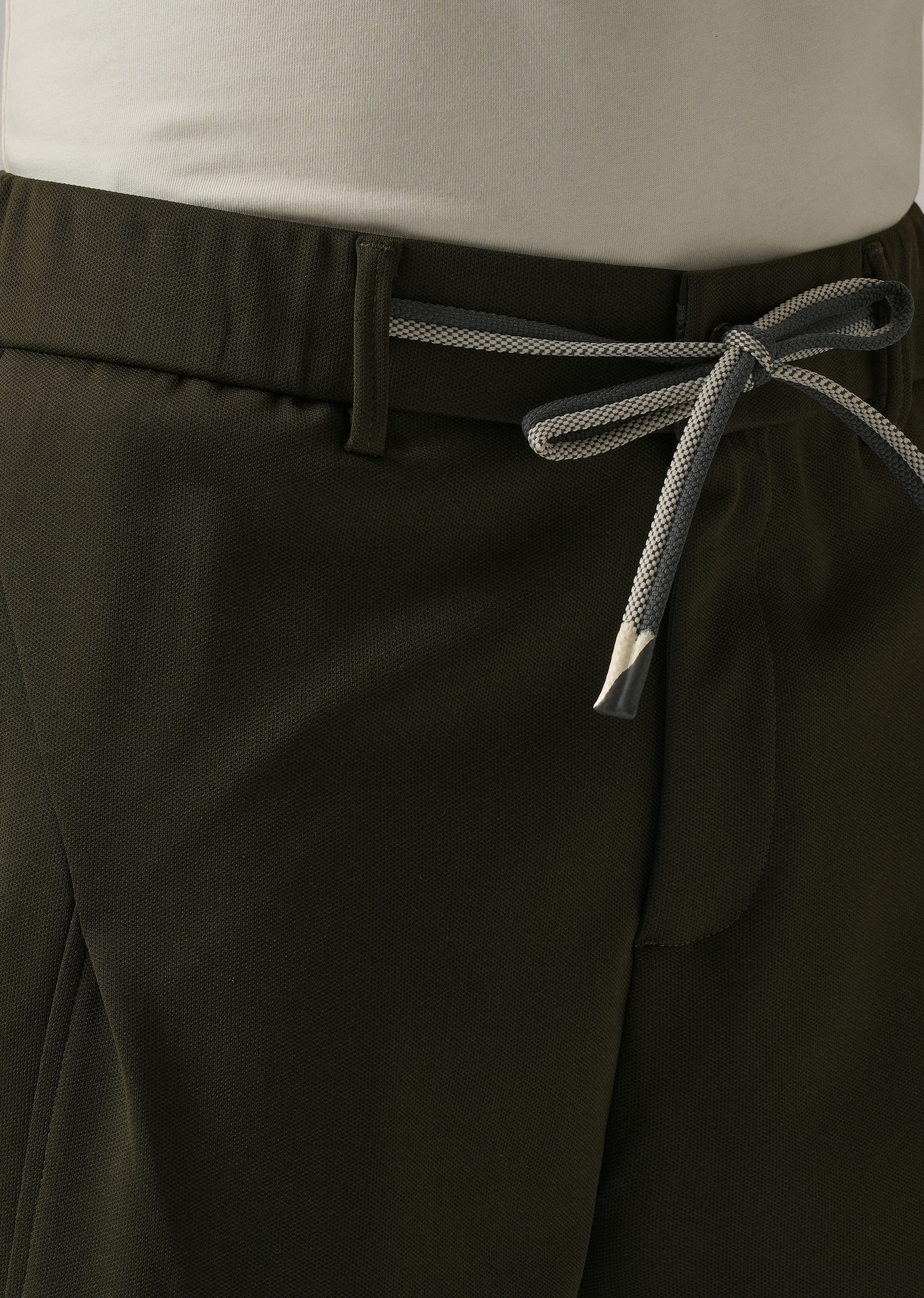 Dark Olive Textured Stretch Pant - Image 5