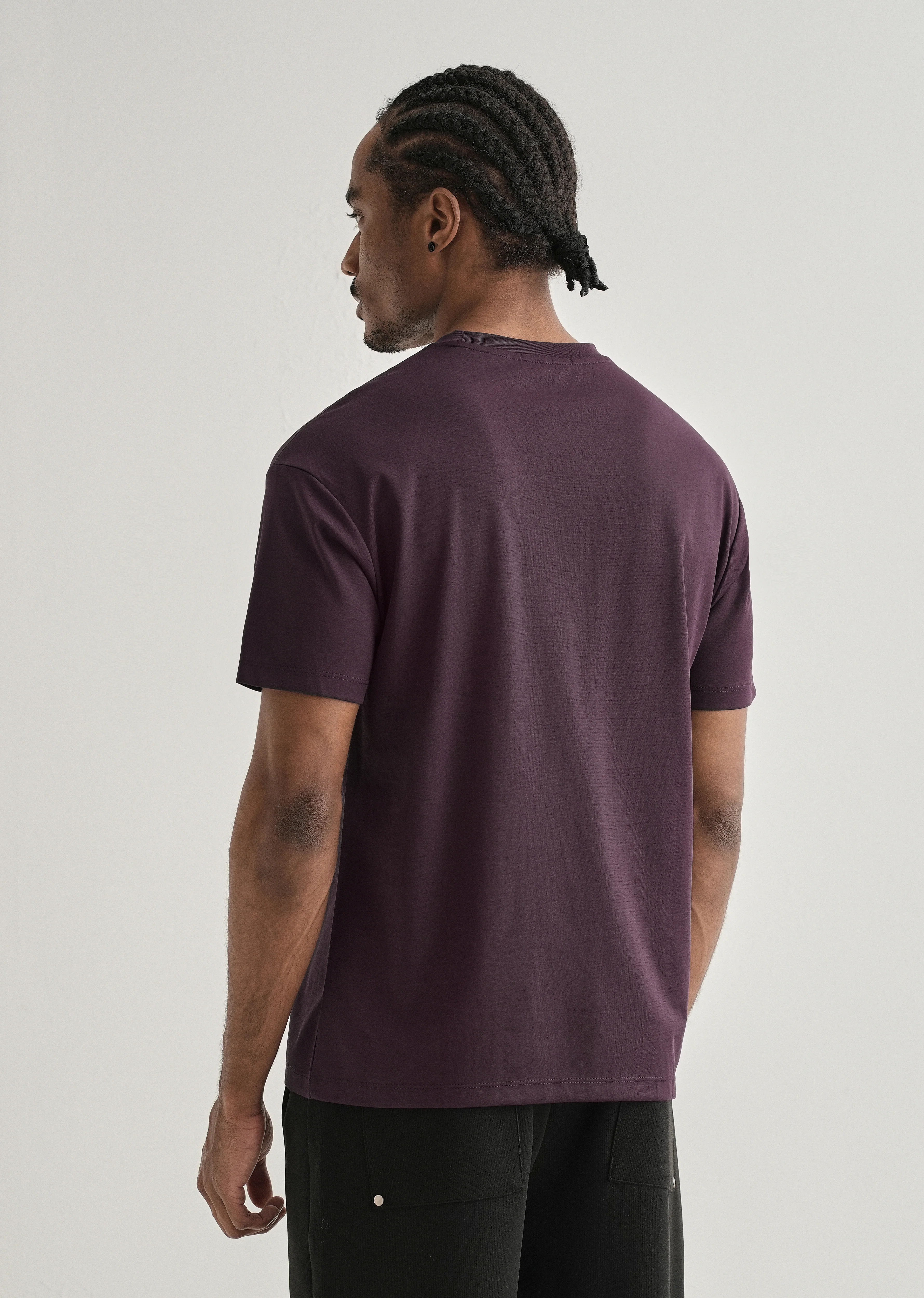 Dark Purple Crew Neck T-shirt - Image 2