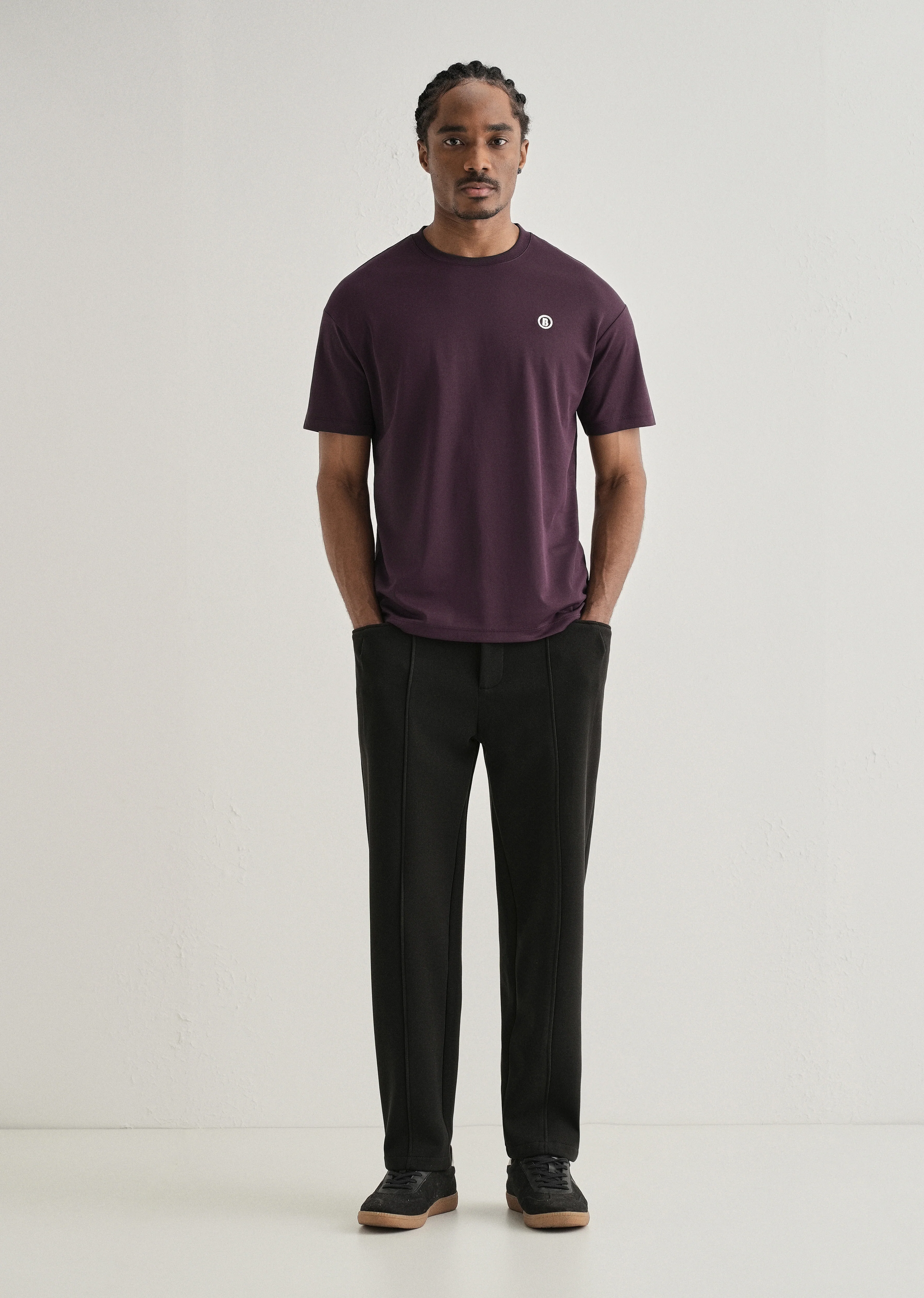 Dark Purple Crew Neck T-shirt - Image 6