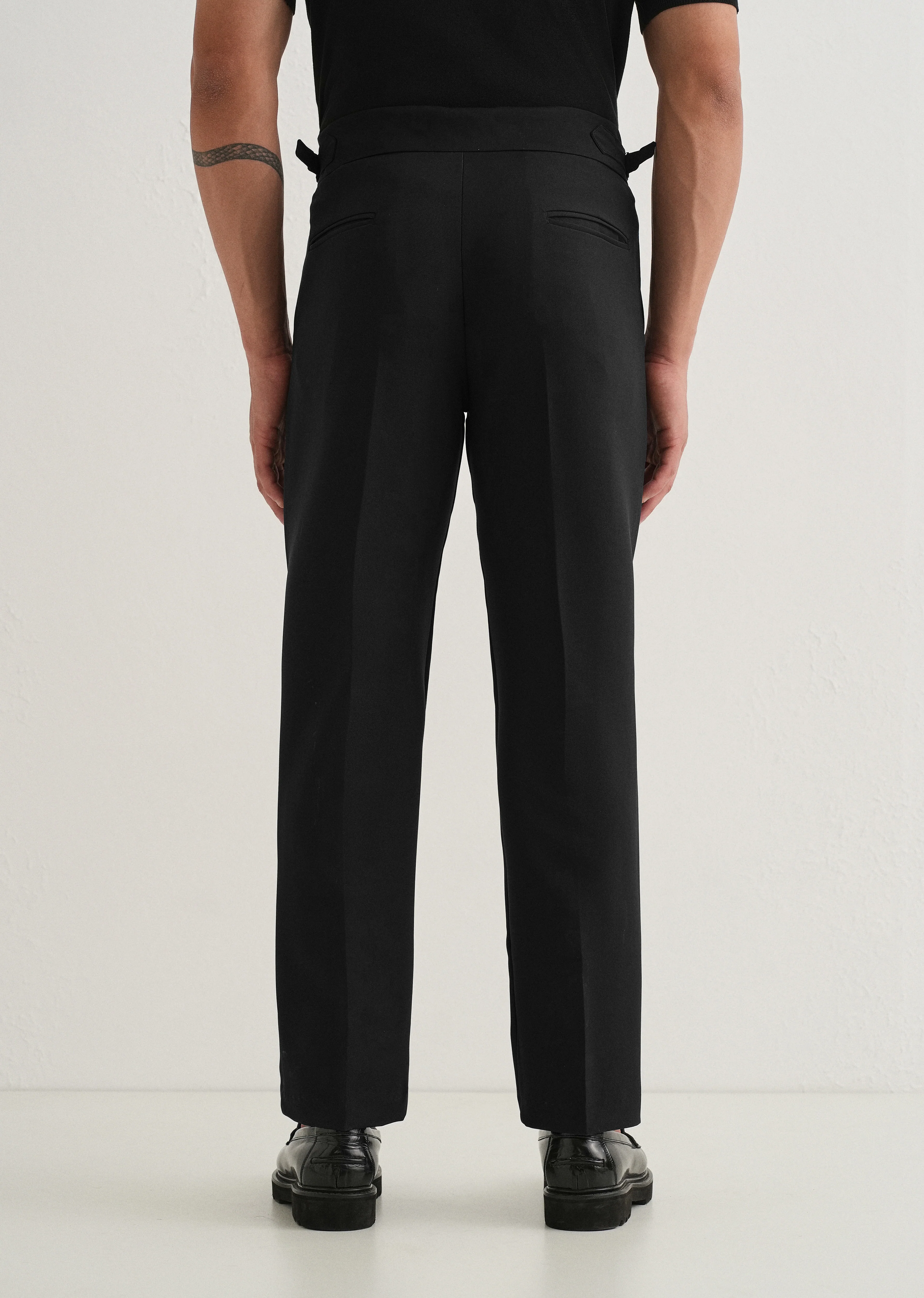 Deep Black Pleated Gurkha Pant - Image 3