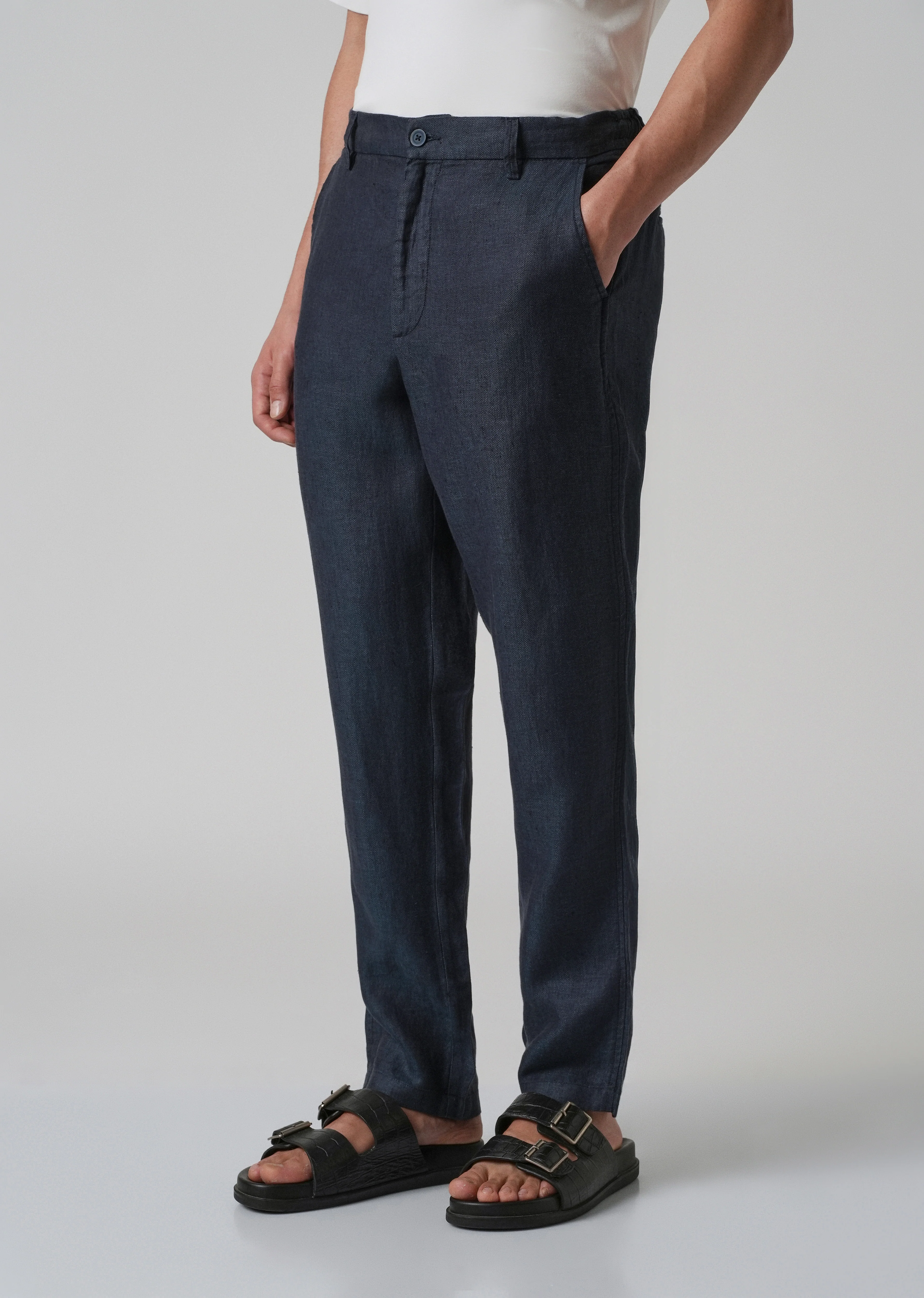 Deep Blue Linen Pant - Image 4