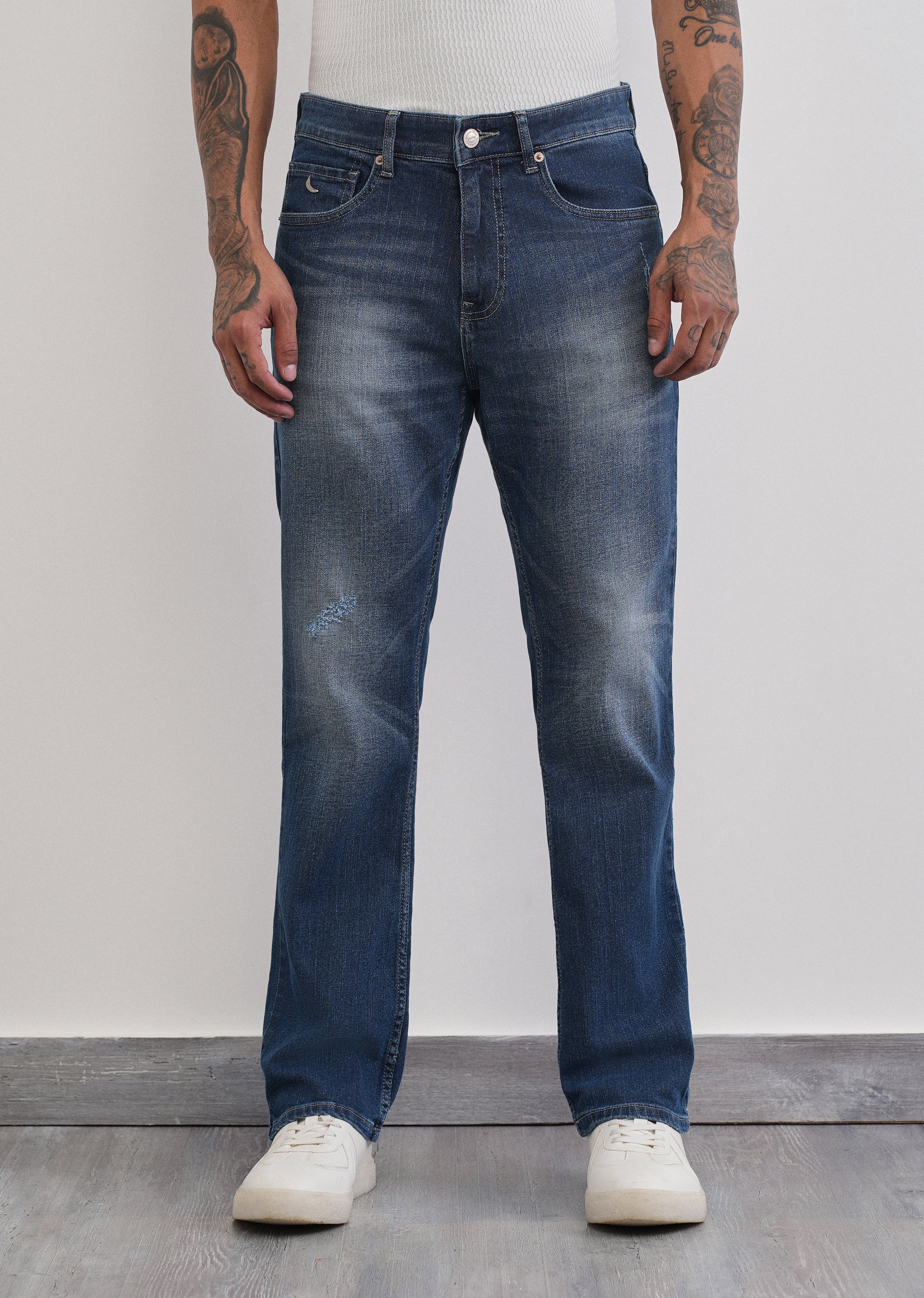 Deep Blue Straight Fit Jeans - Image 3