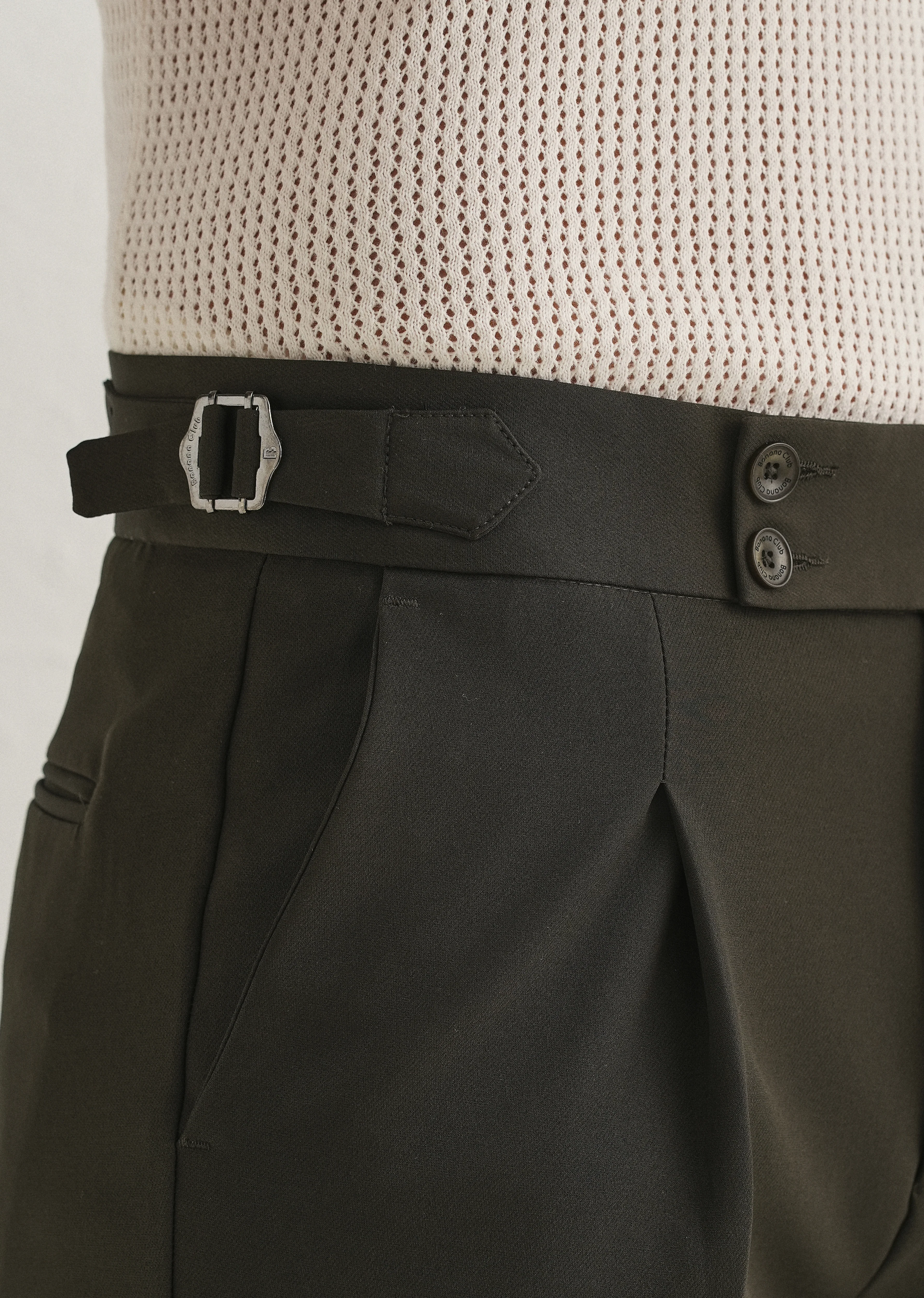 Deep Olive Pleated Gurkha Pant - Image 6