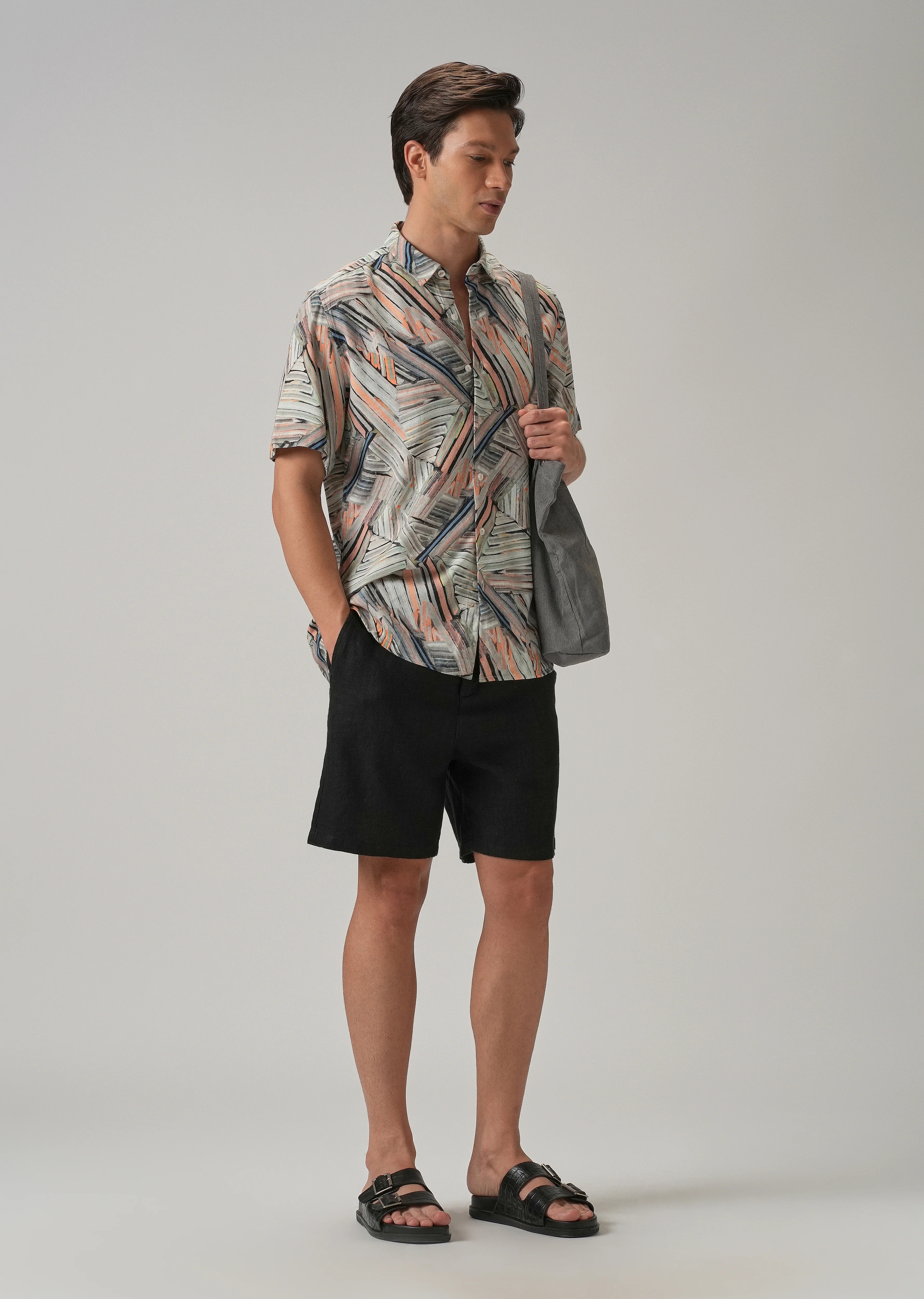 Delineated White Half Sleeve shirt - Image 6