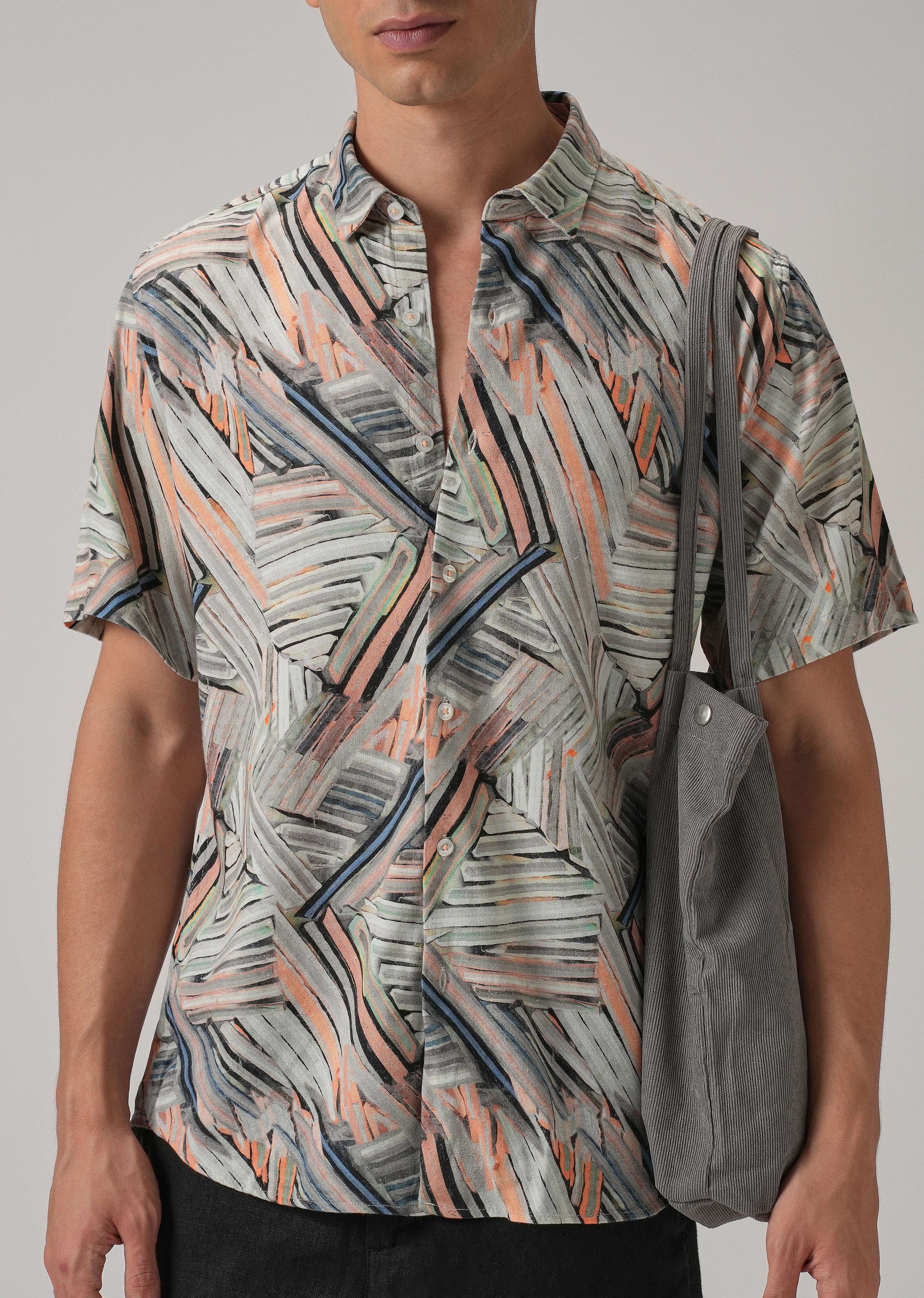 Delineated White Half Sleeve shirt - Image 7