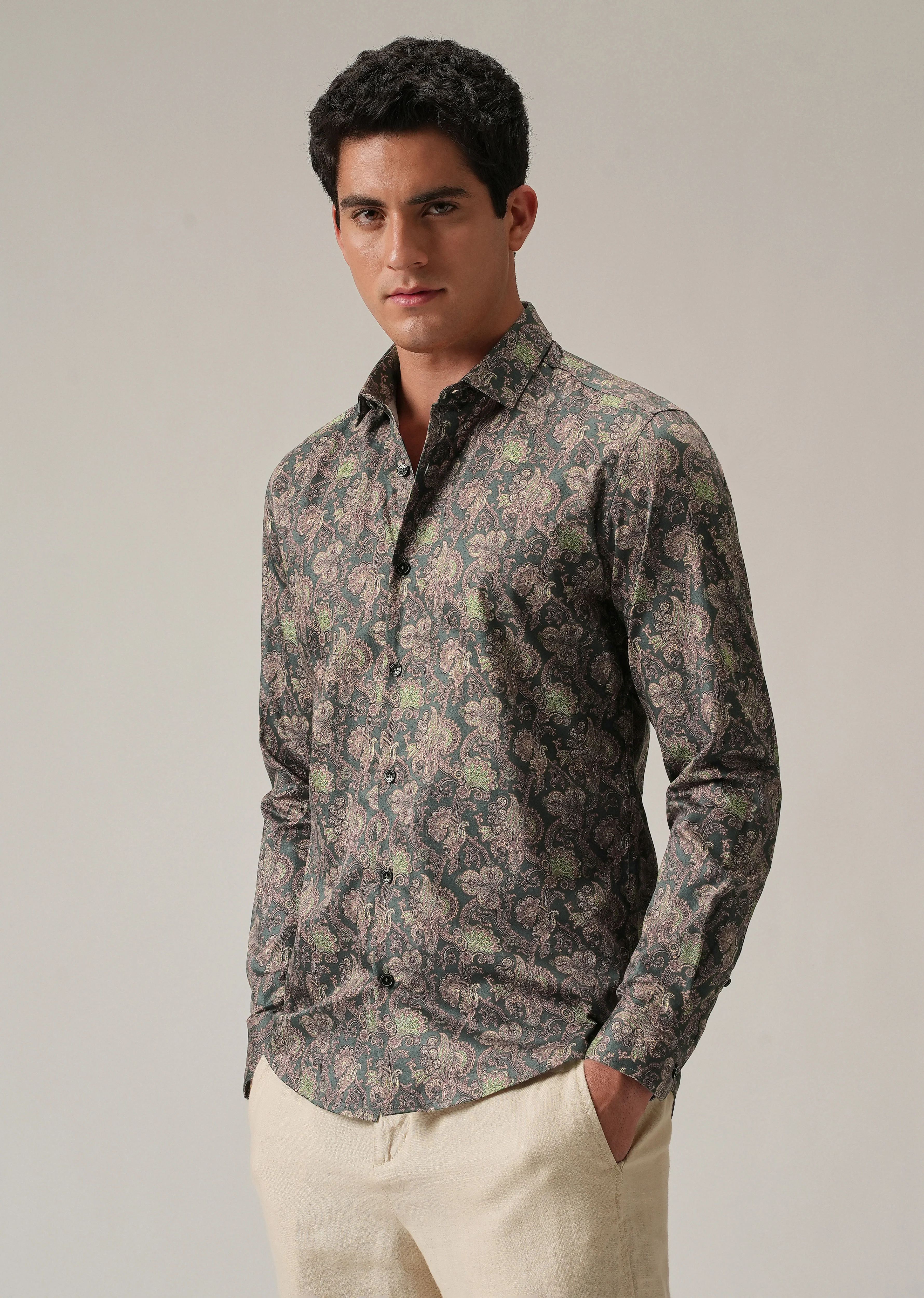 Detailed Motif Print Shirt - Image 4