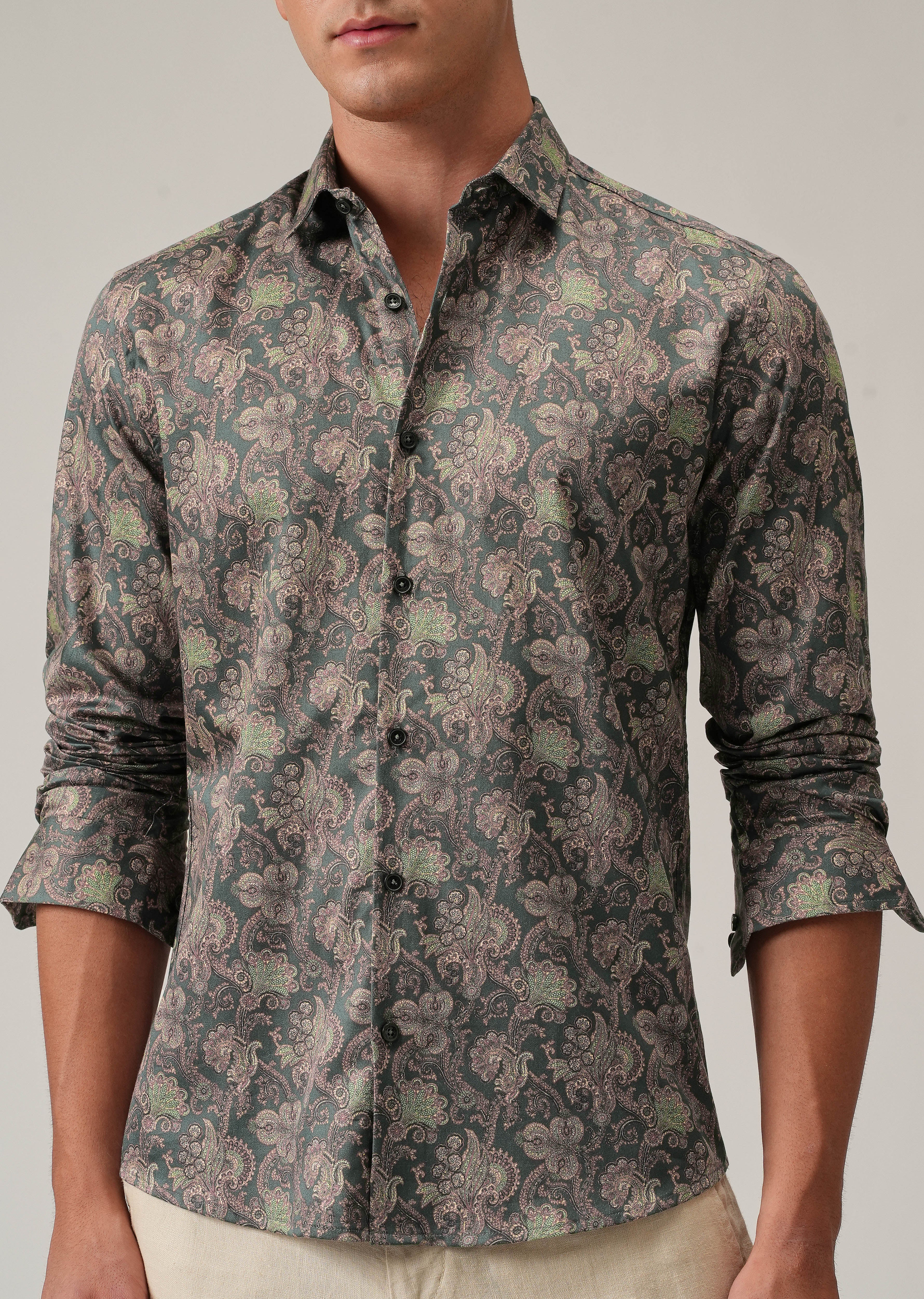 Detailed Motif Print Shirt - Image 7