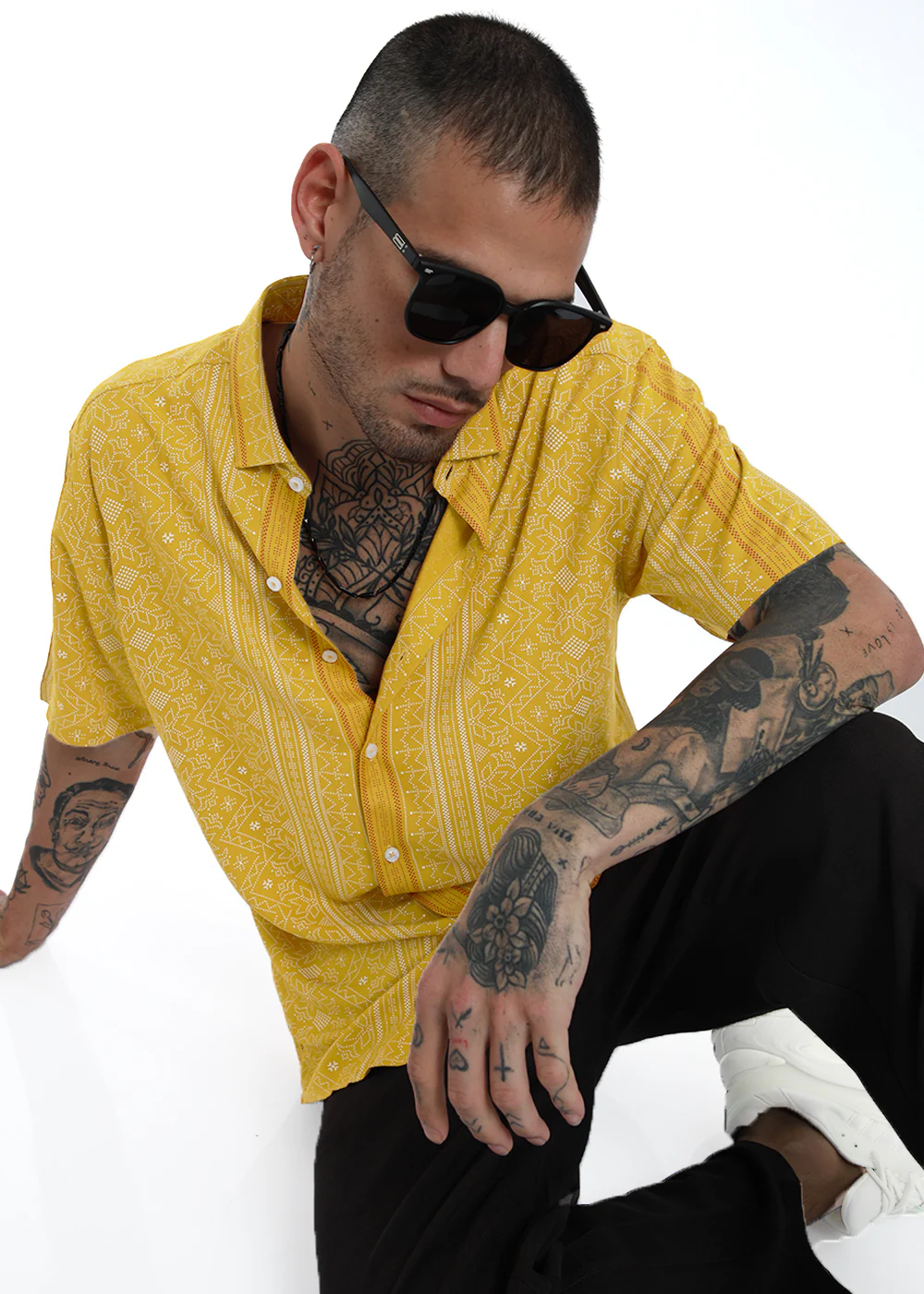 Dot & Dash Print Half Sleeve Shirt - Image 7