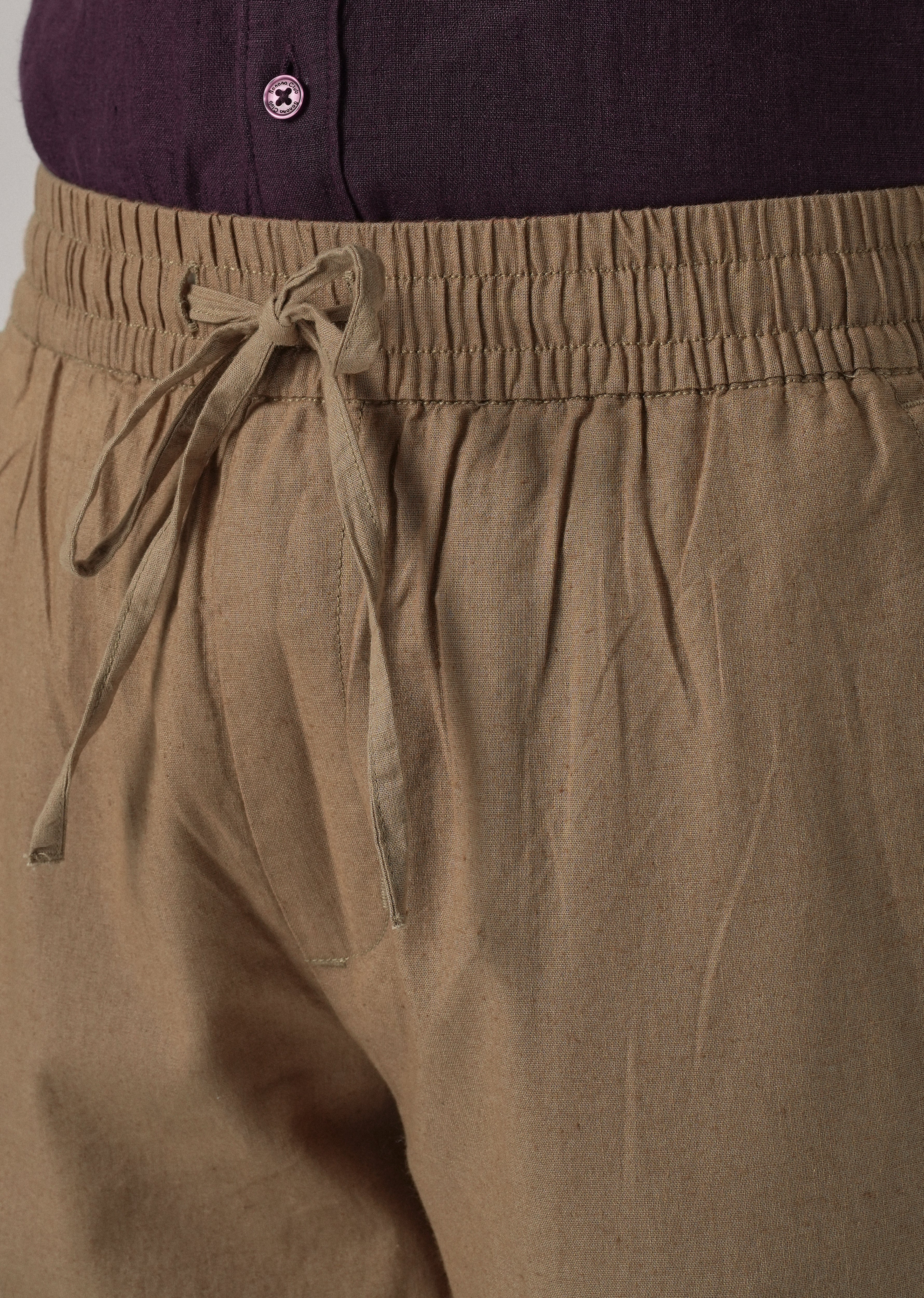 Drawstring Beige Linen Pant - Image 5