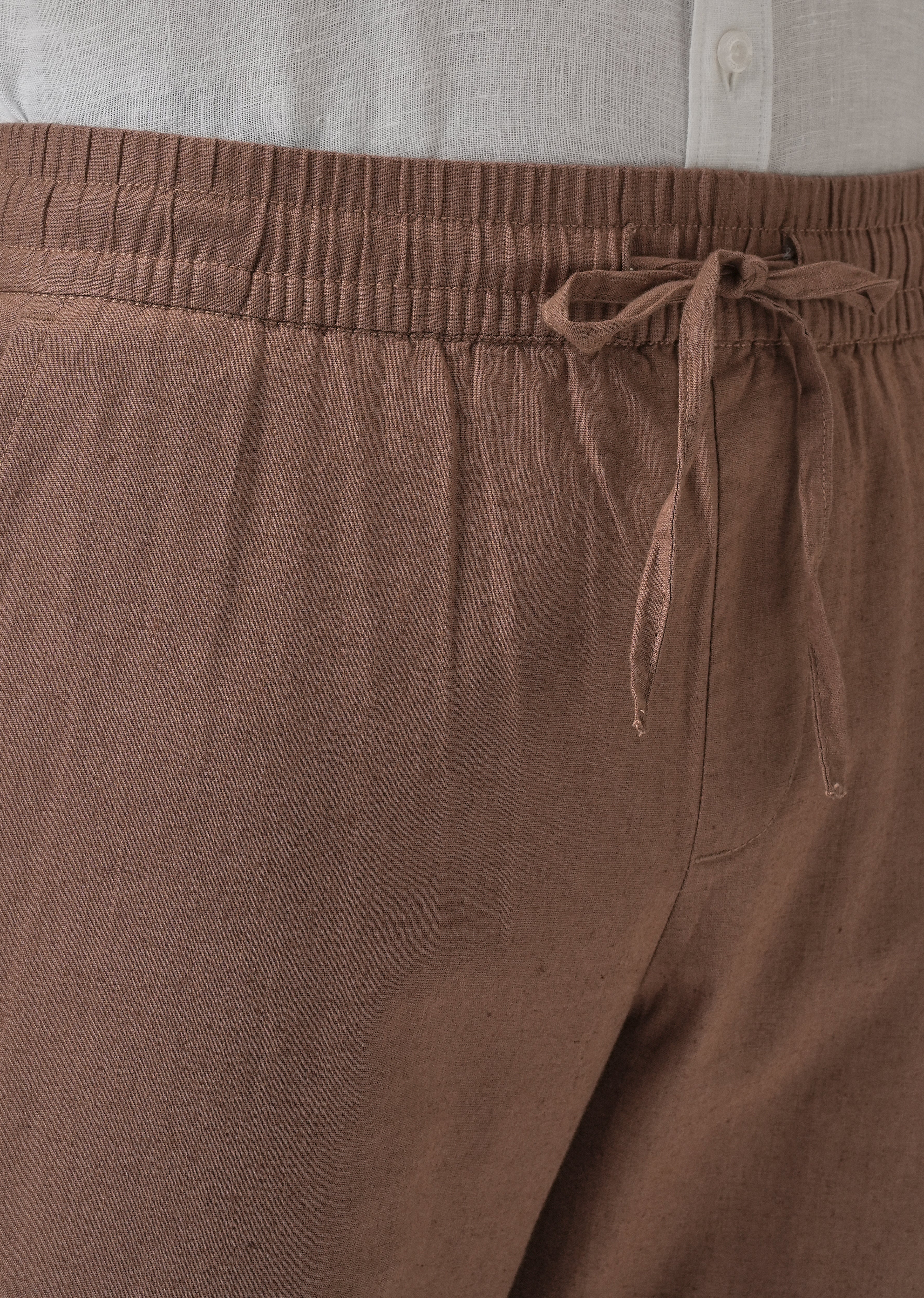 Drawstring Brown Linen Pant - Image 5