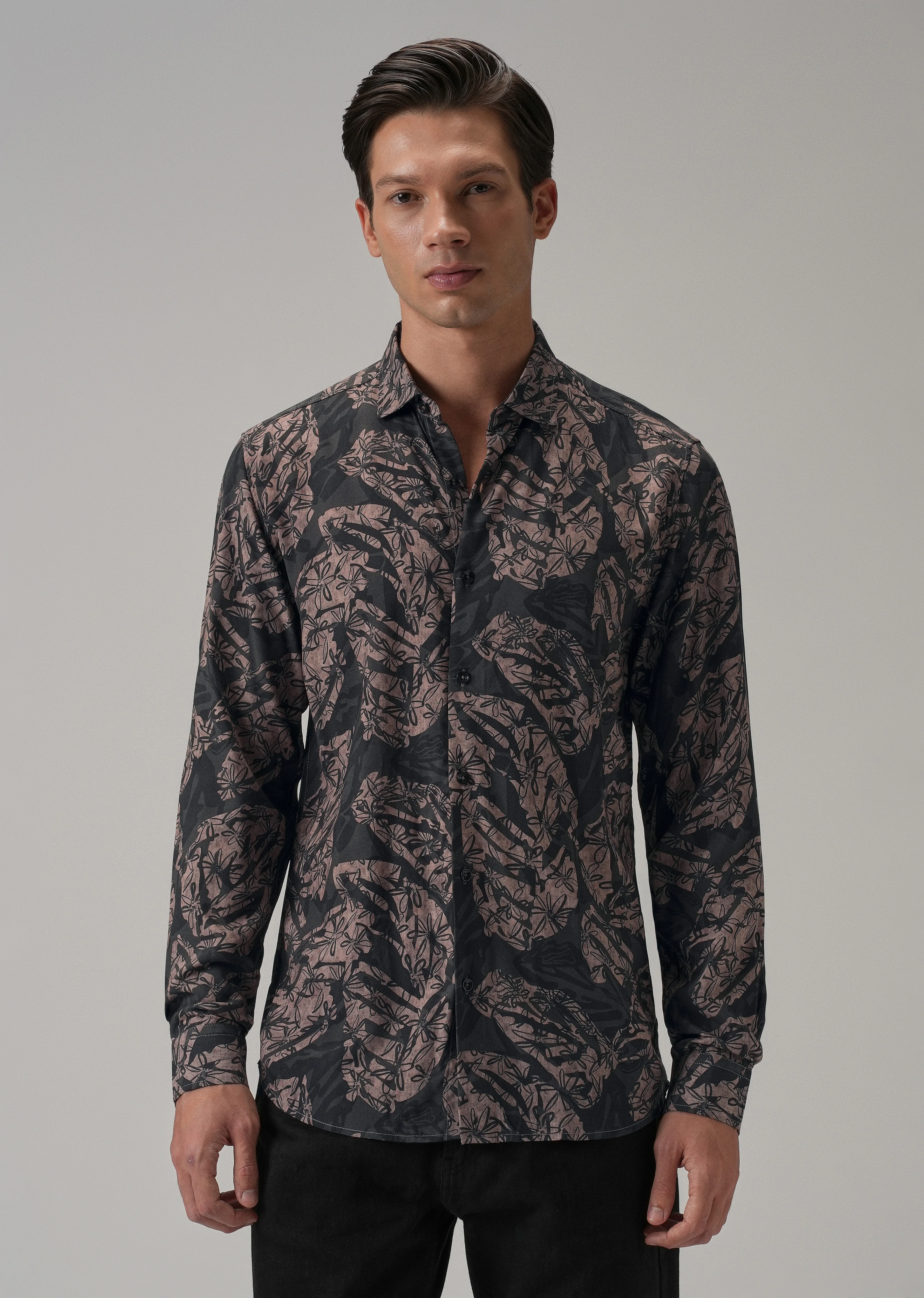 Dusk Pink Floral Printed Shirt - Image 4