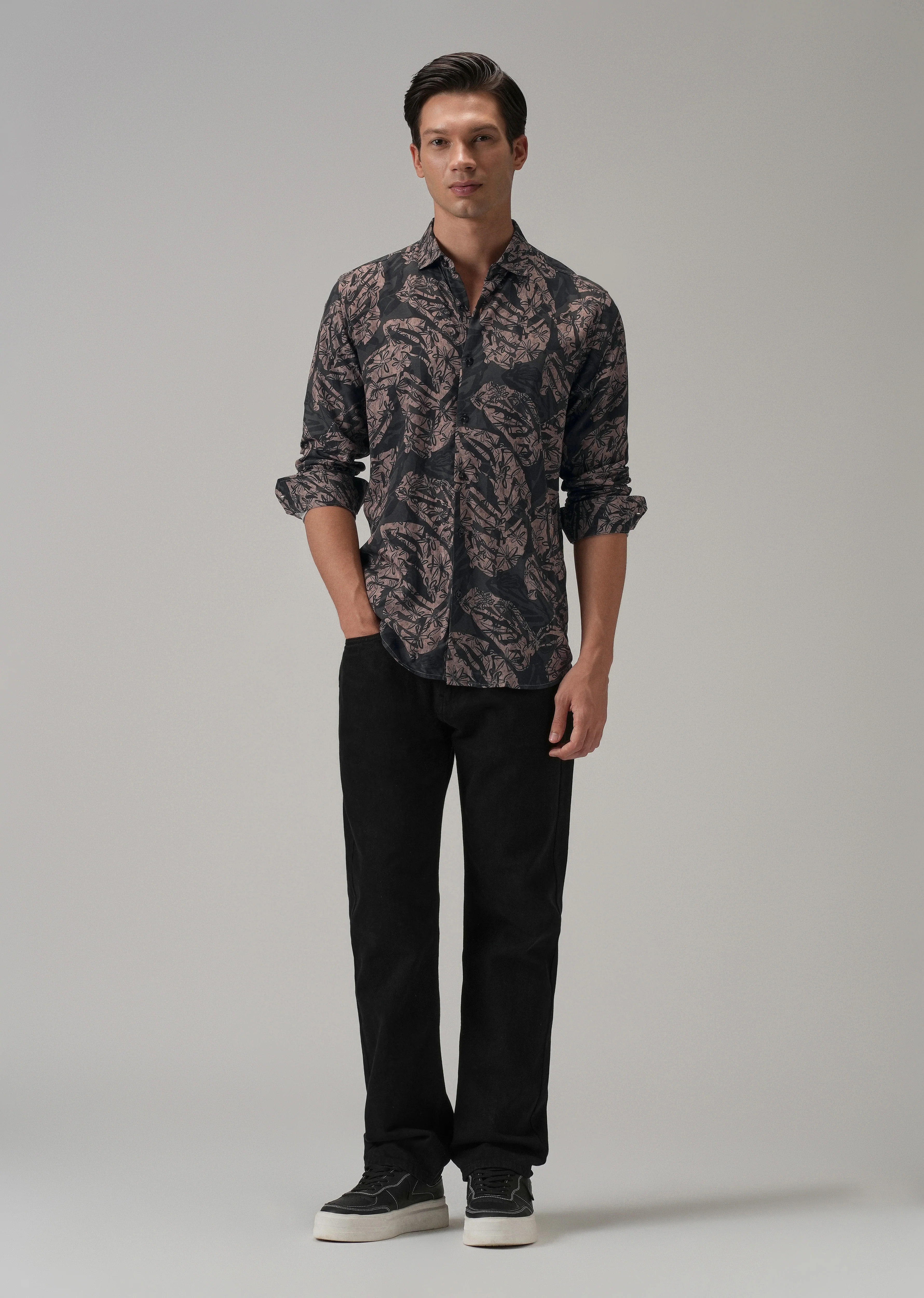 Dusk Pink Floral Printed Shirt - Image 6