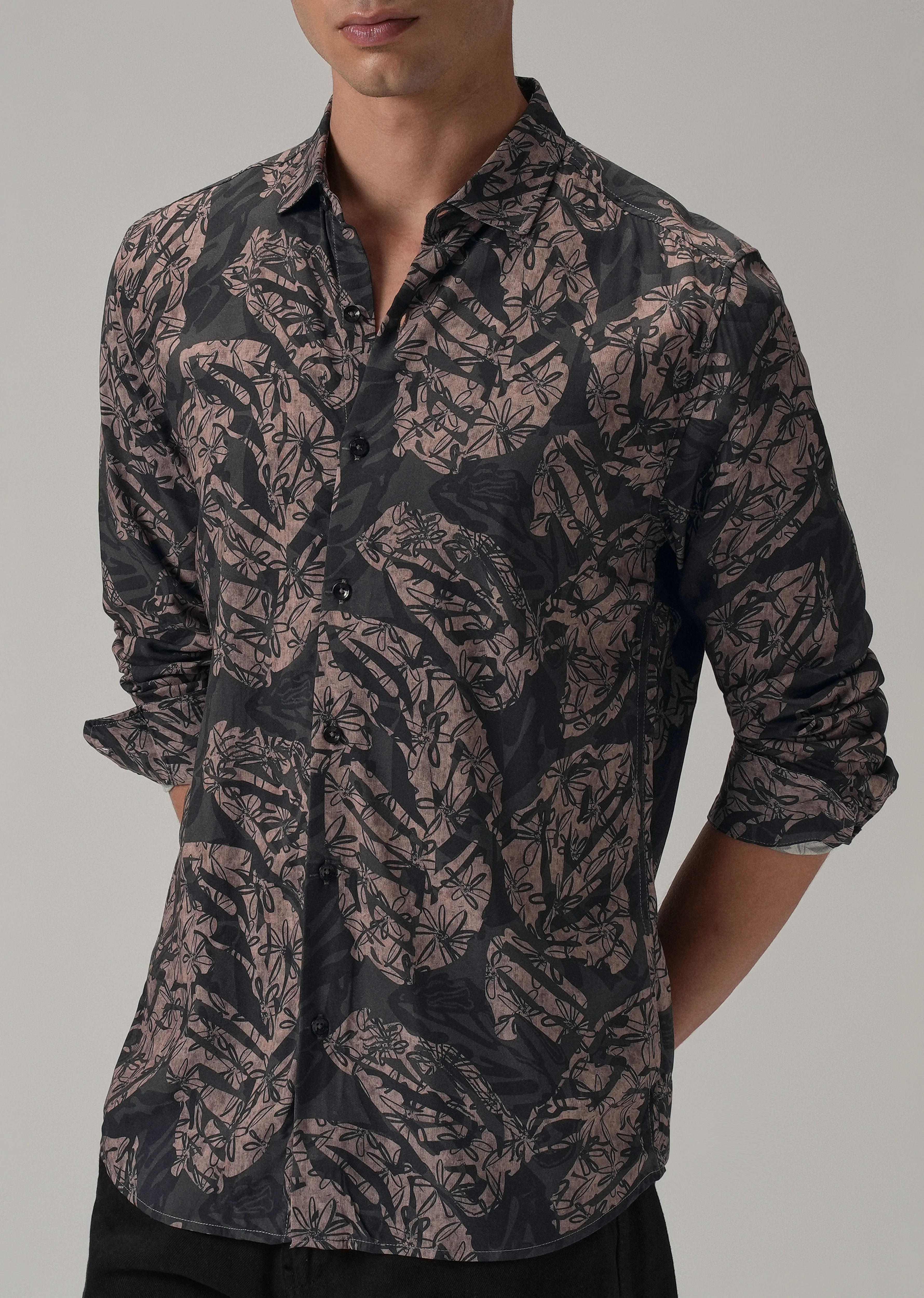 Dusk Pink Floral Printed Shirt - Image 7