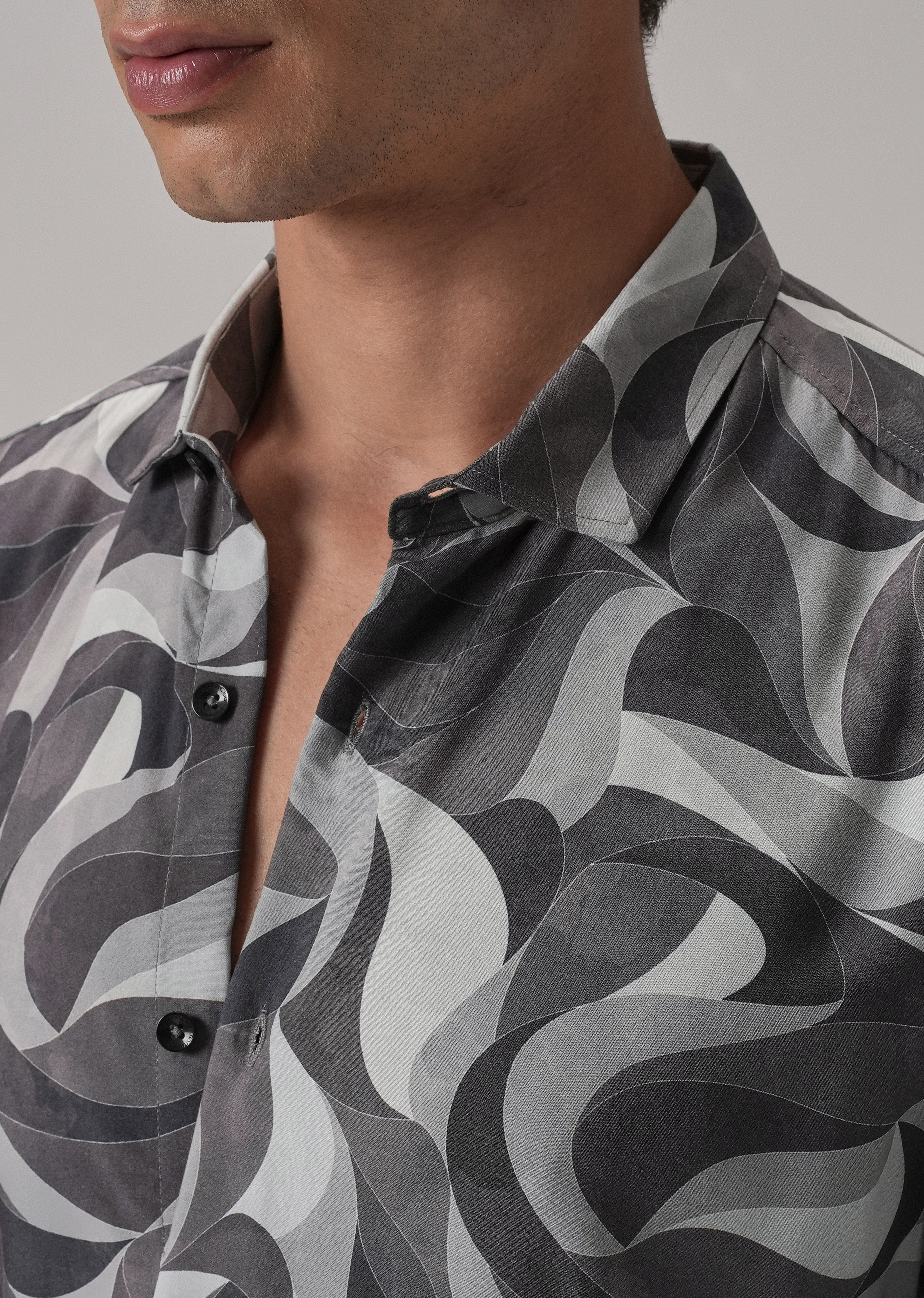 Dusky Violet Swirl Printed Shirt - Image 5