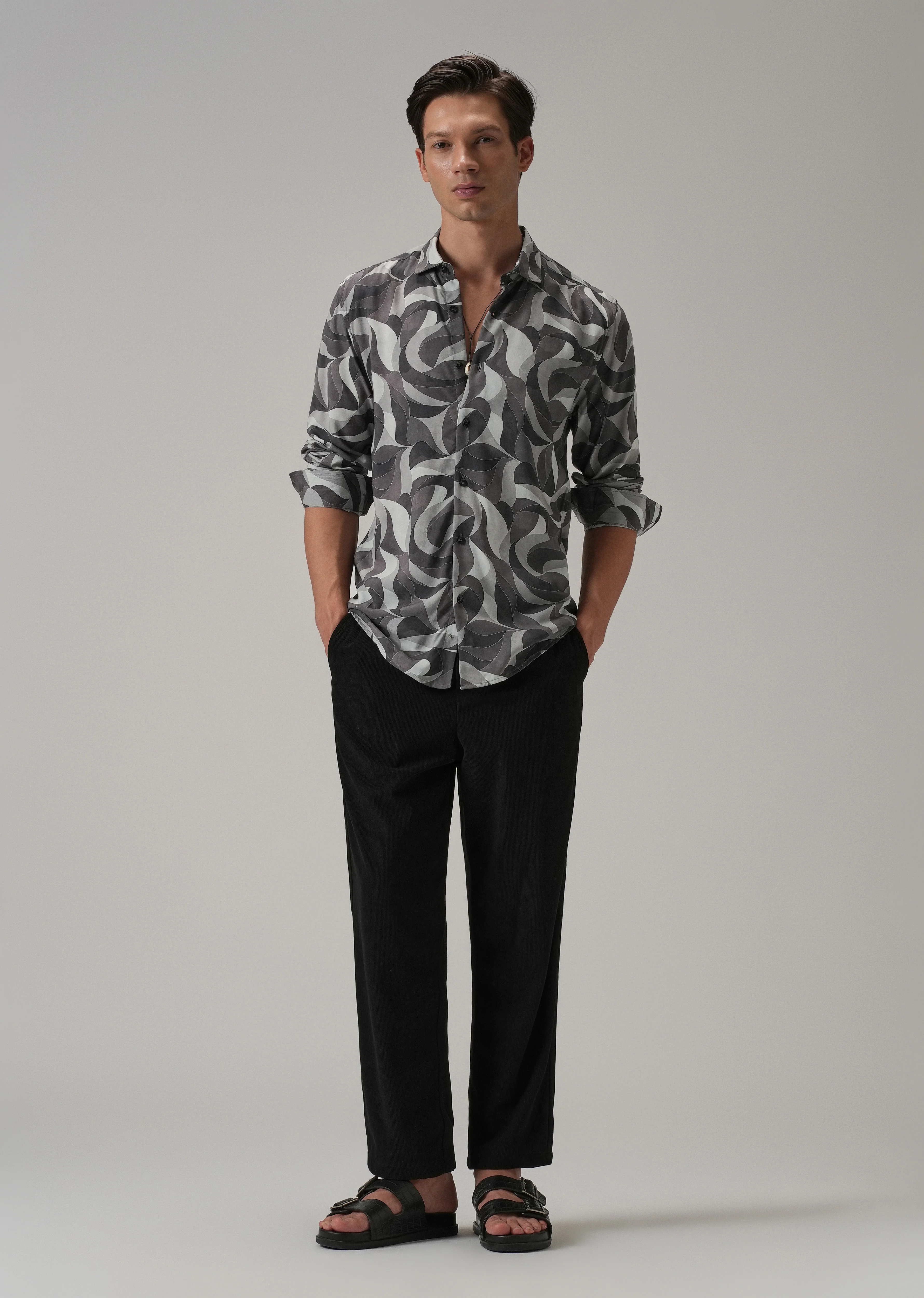 Dusky Violet Swirl Printed Shirt - Image 6