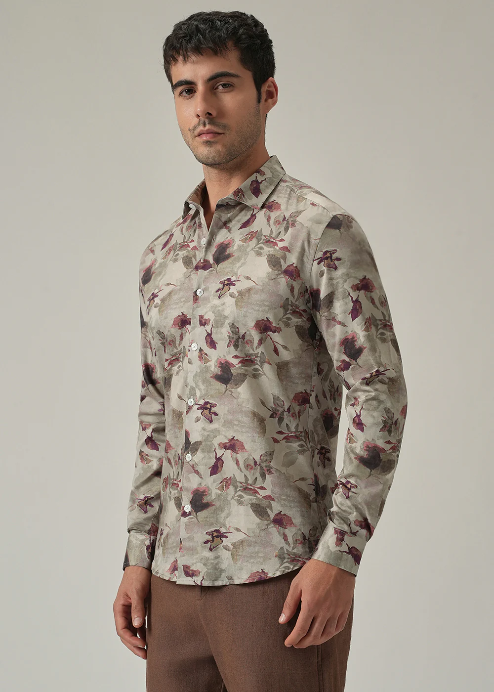 Dusty Rose Floral Print Shirt - Image 4