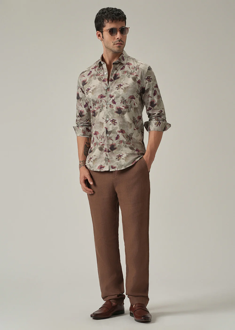 Dusty Rose Floral Print Shirt - Image 6