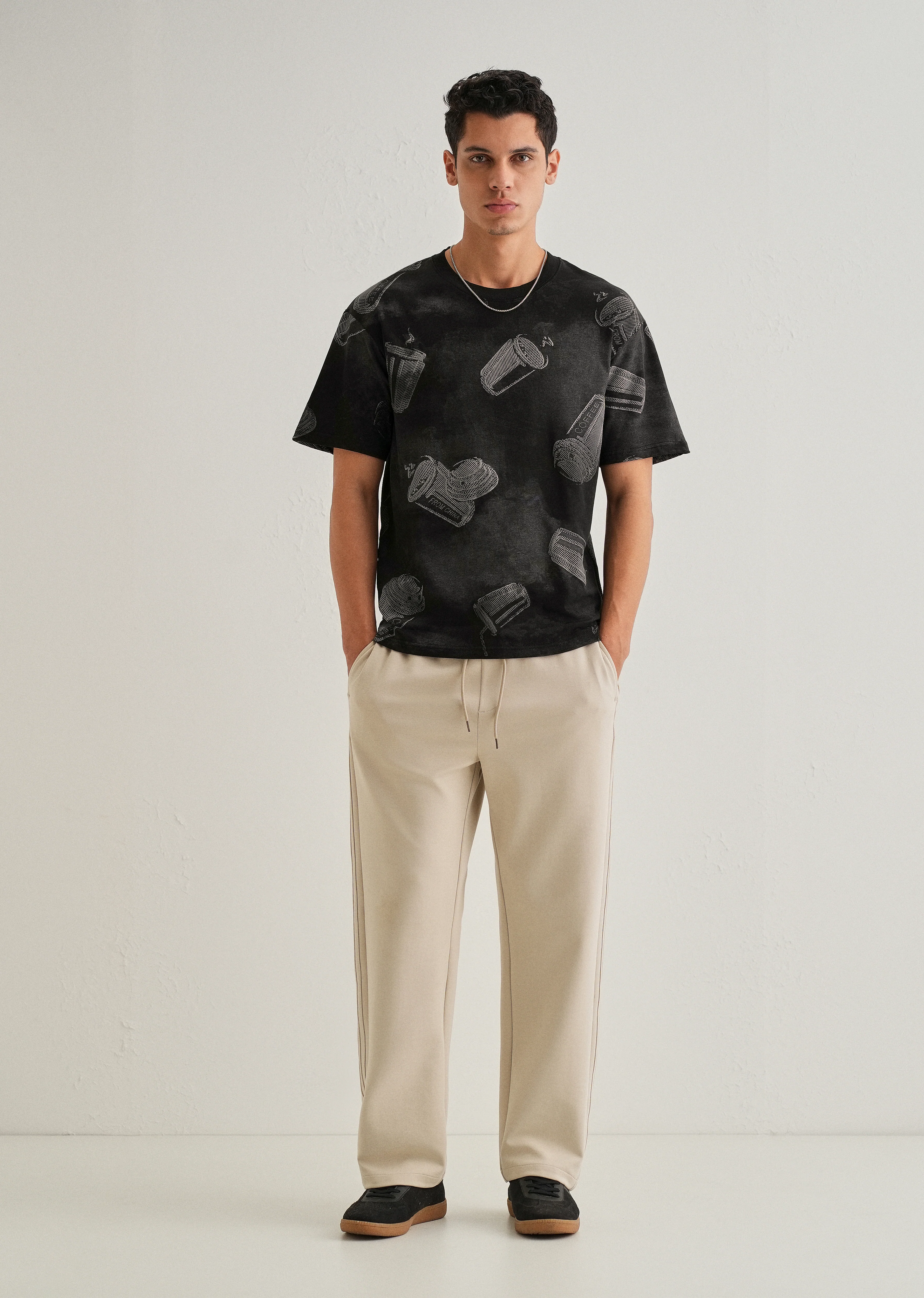 Ebony Black Printed Oversized T-shirt - Image 6