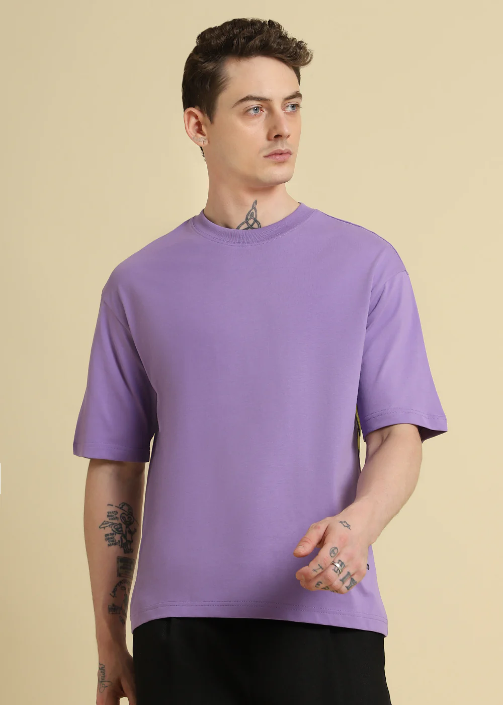 Embossed Purple Oversized T-shirt - Image 4
