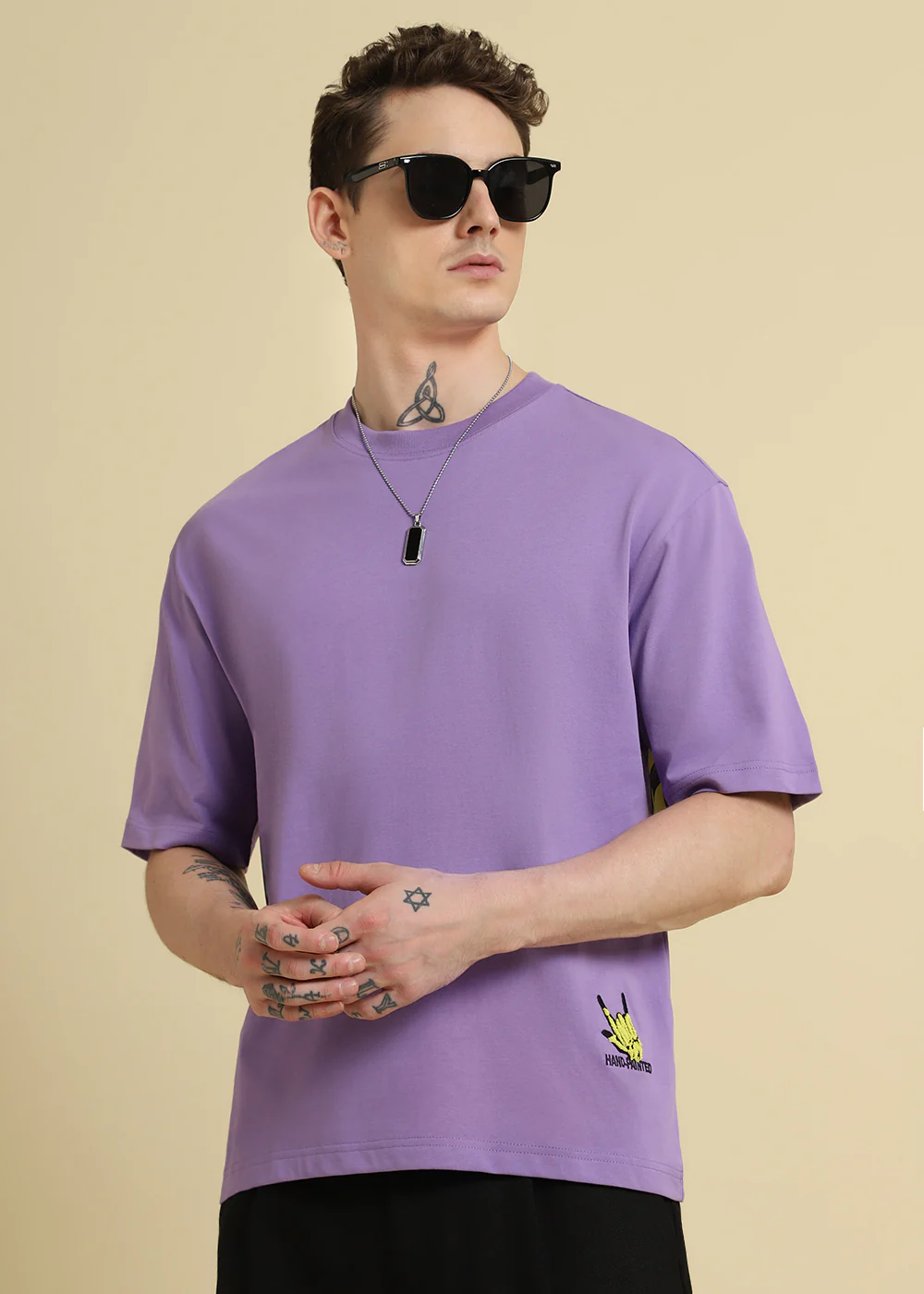 Embossed Purple Oversized T-shirt - Image 5