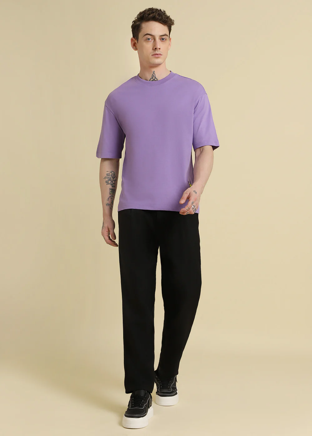 Embossed Purple Oversized T-shirt - Image 6