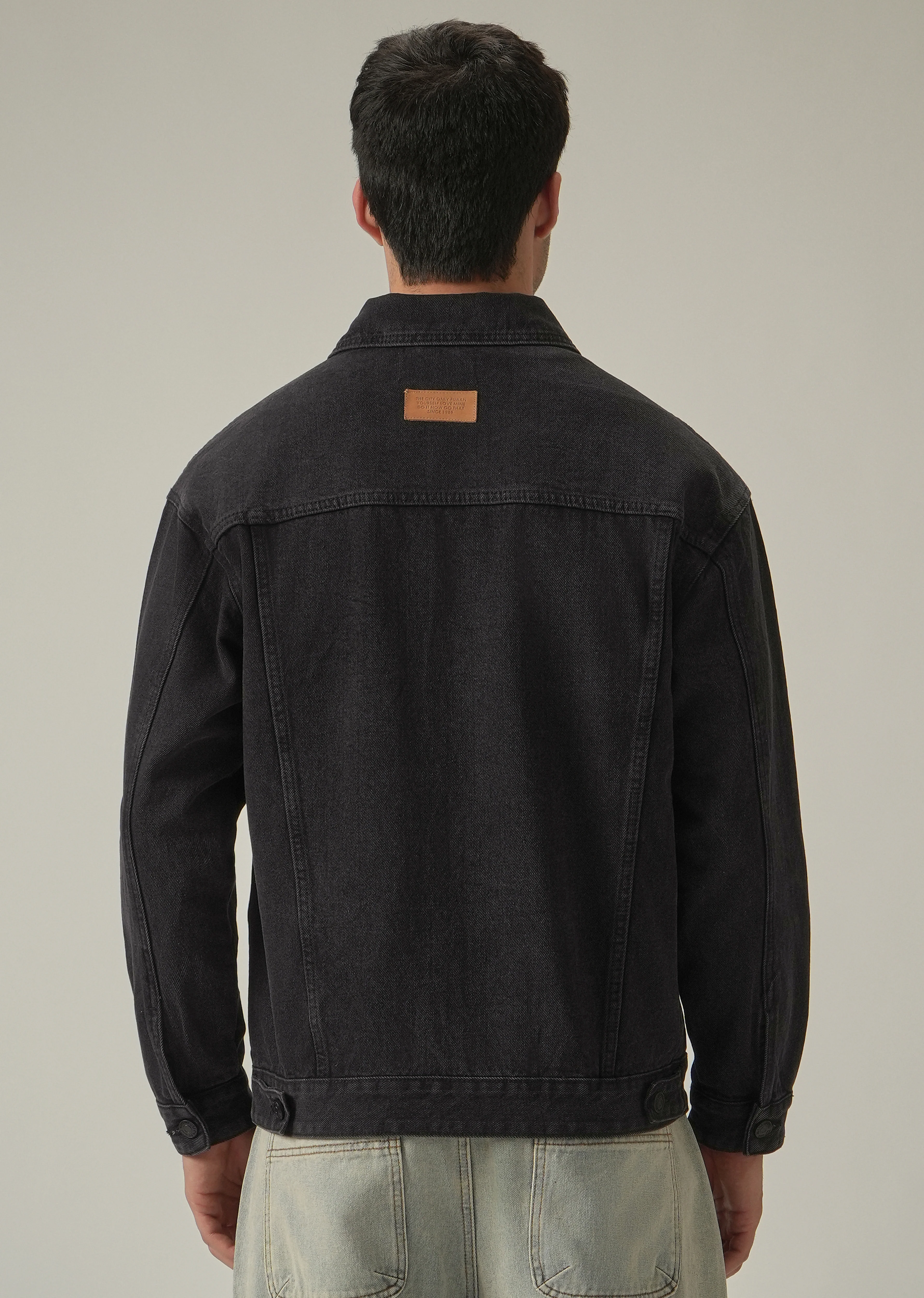 Faded Black Denim Jacket - Image 3