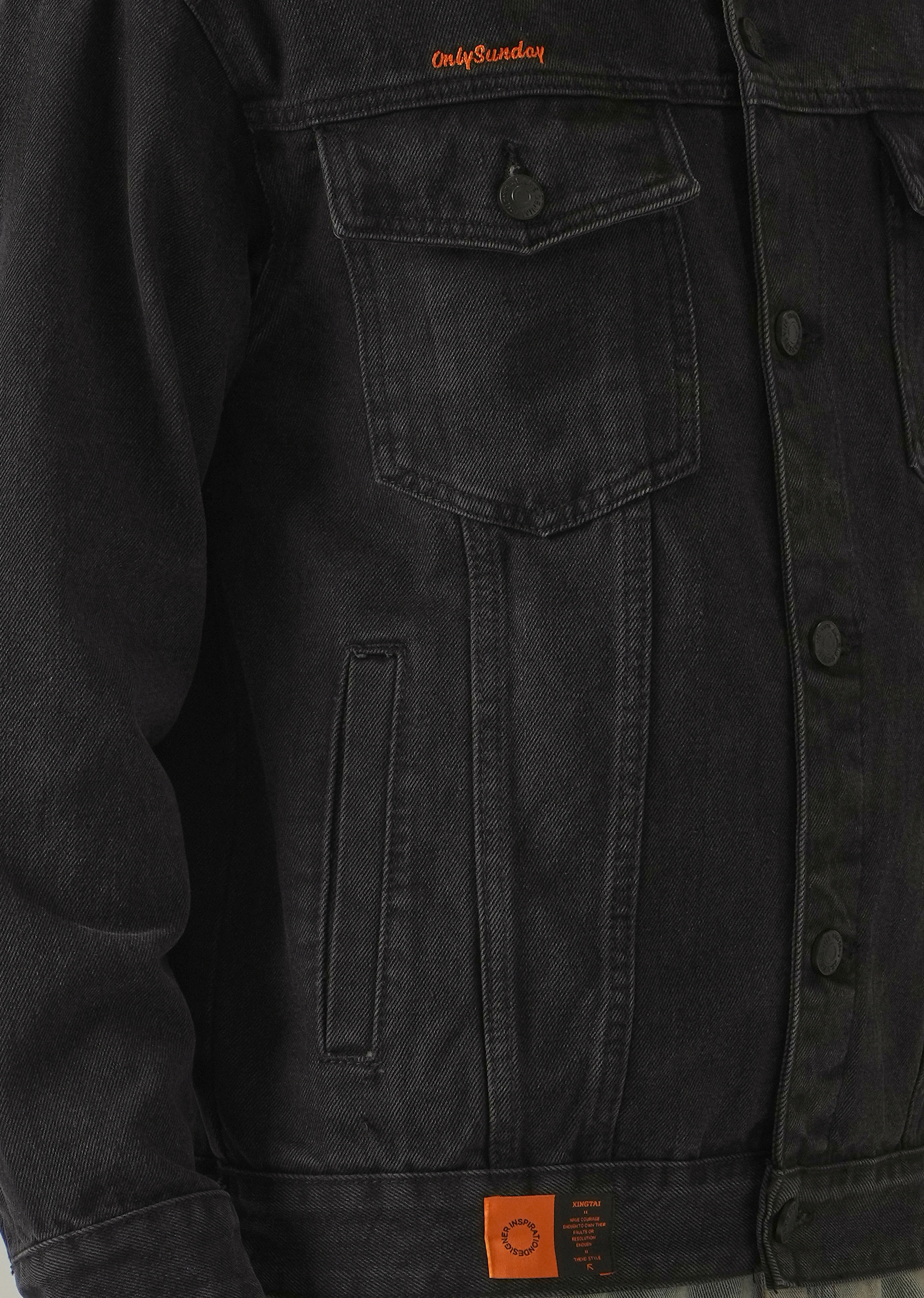 Faded Black Denim Jacket - Image 6