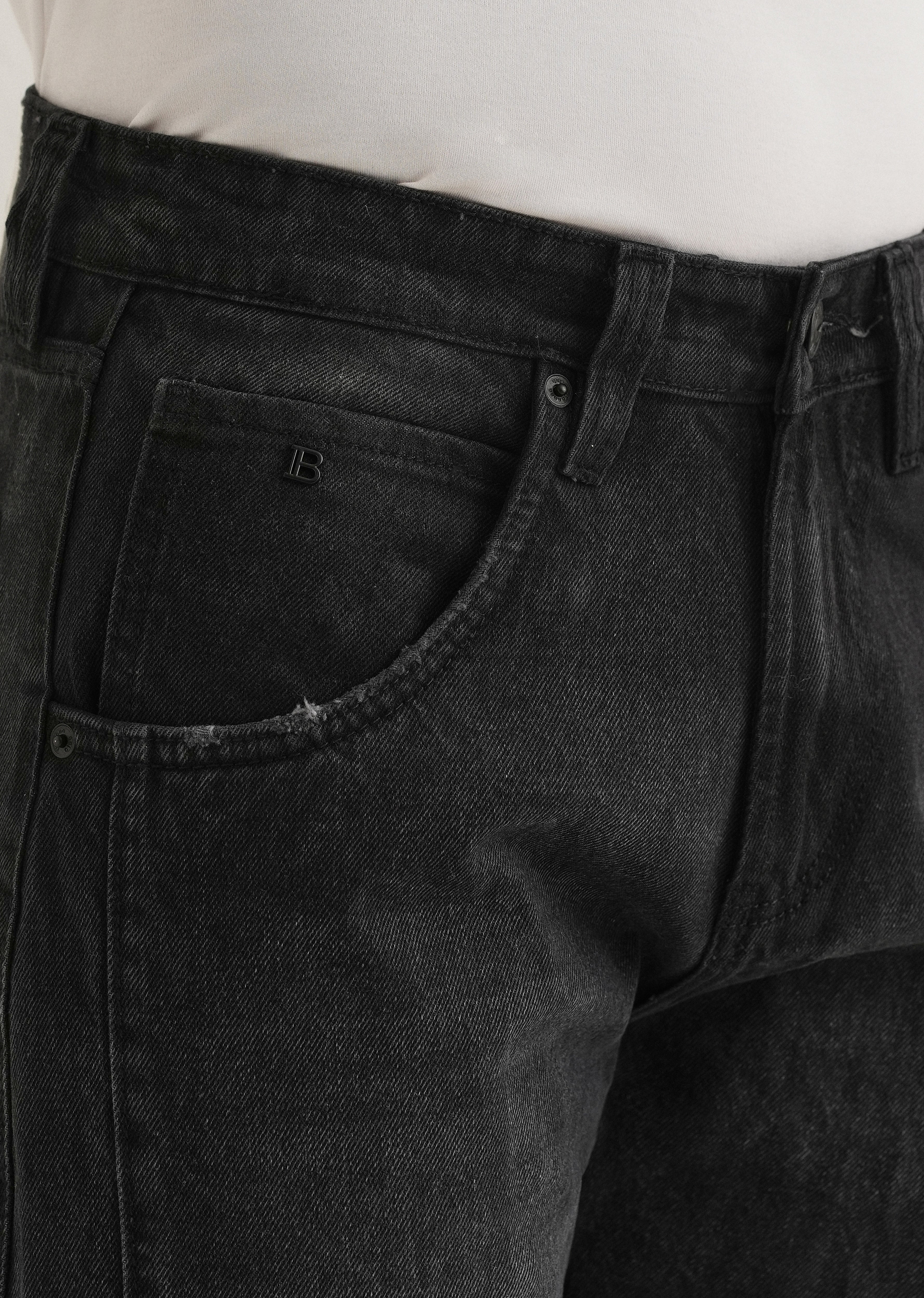 Faded Black Straight Fit Denim - Image 5