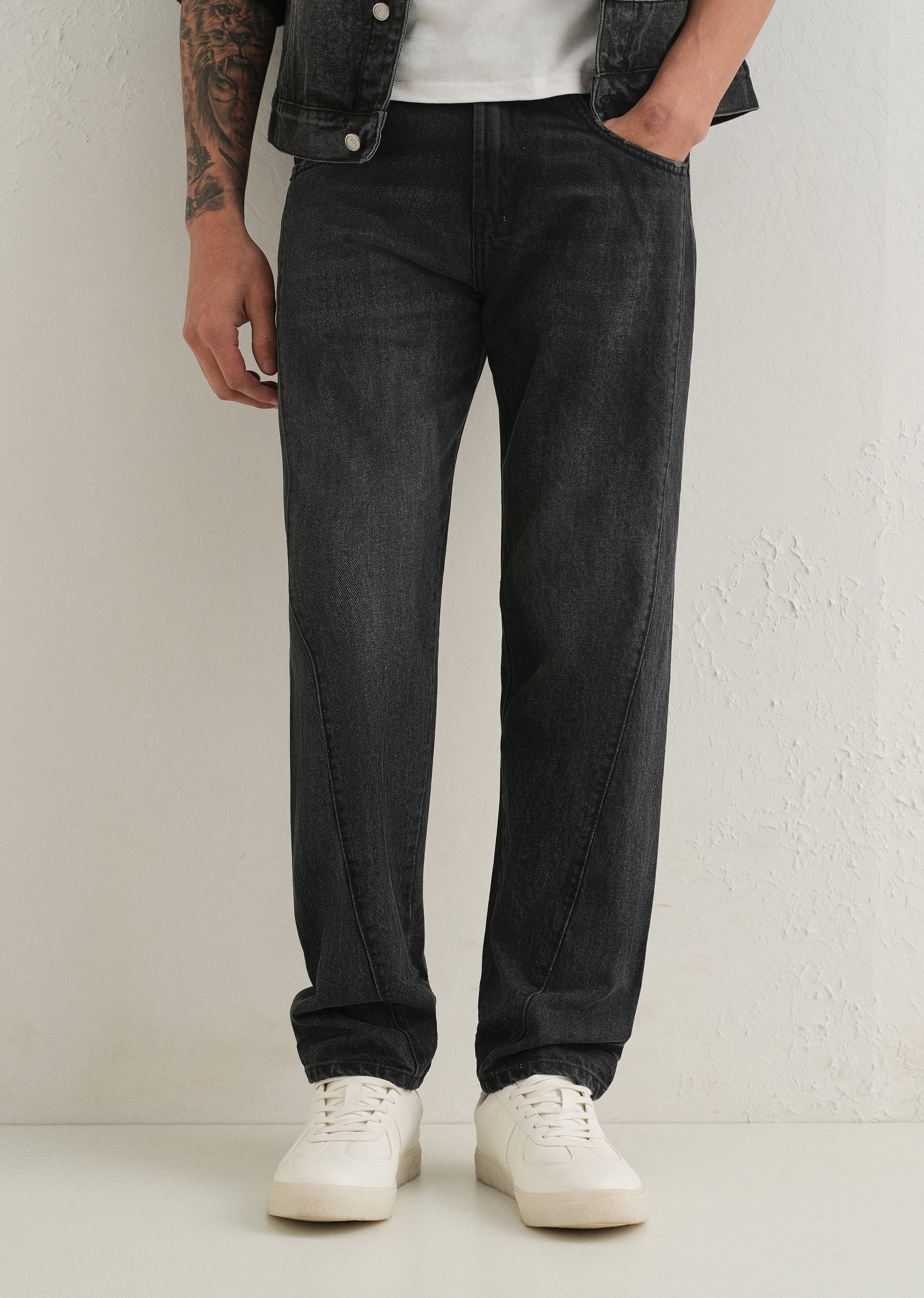 Faded Black Straight Fit Denim - Image 7