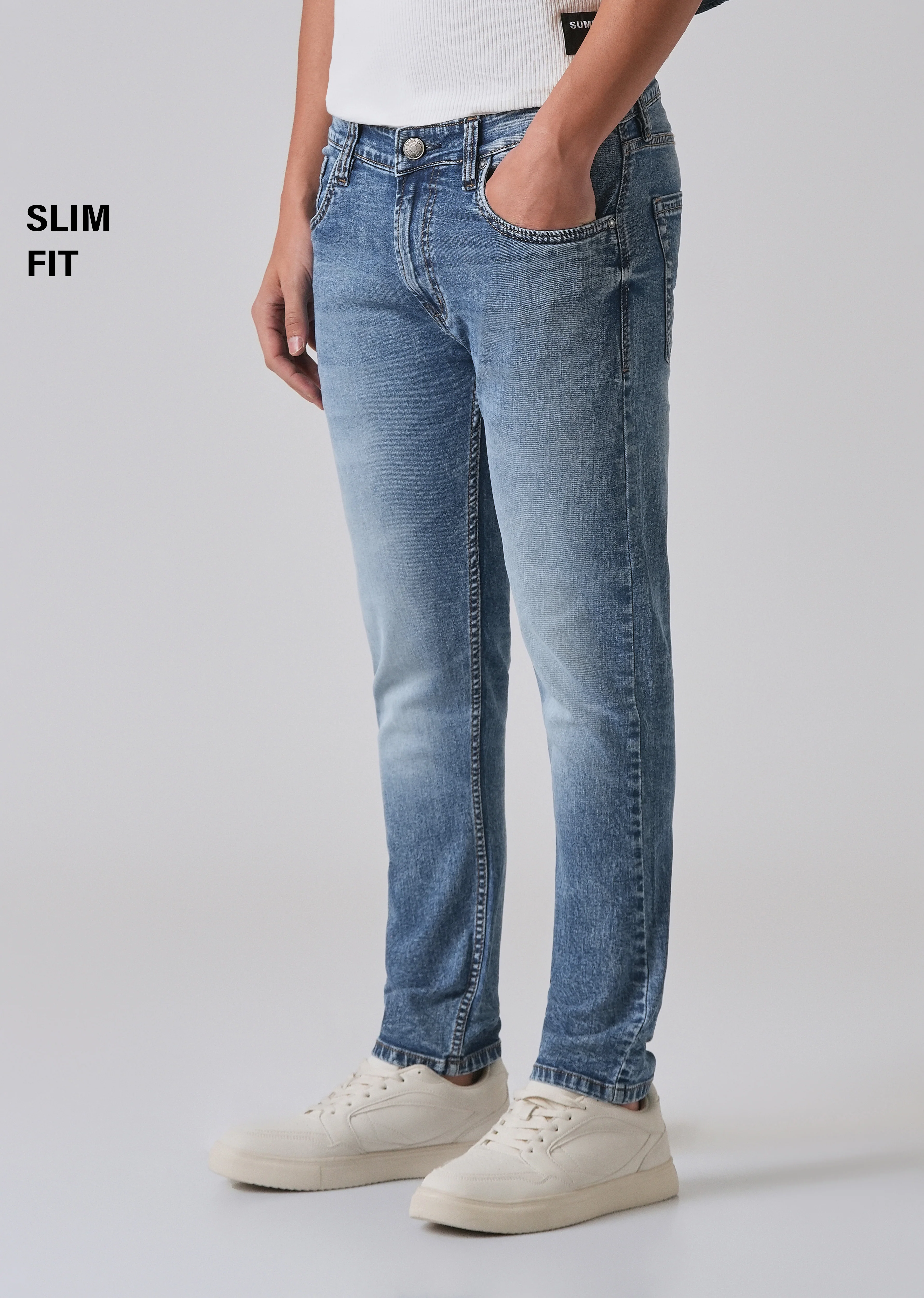 Faded Blue Slim fit Jeans - Image 7
