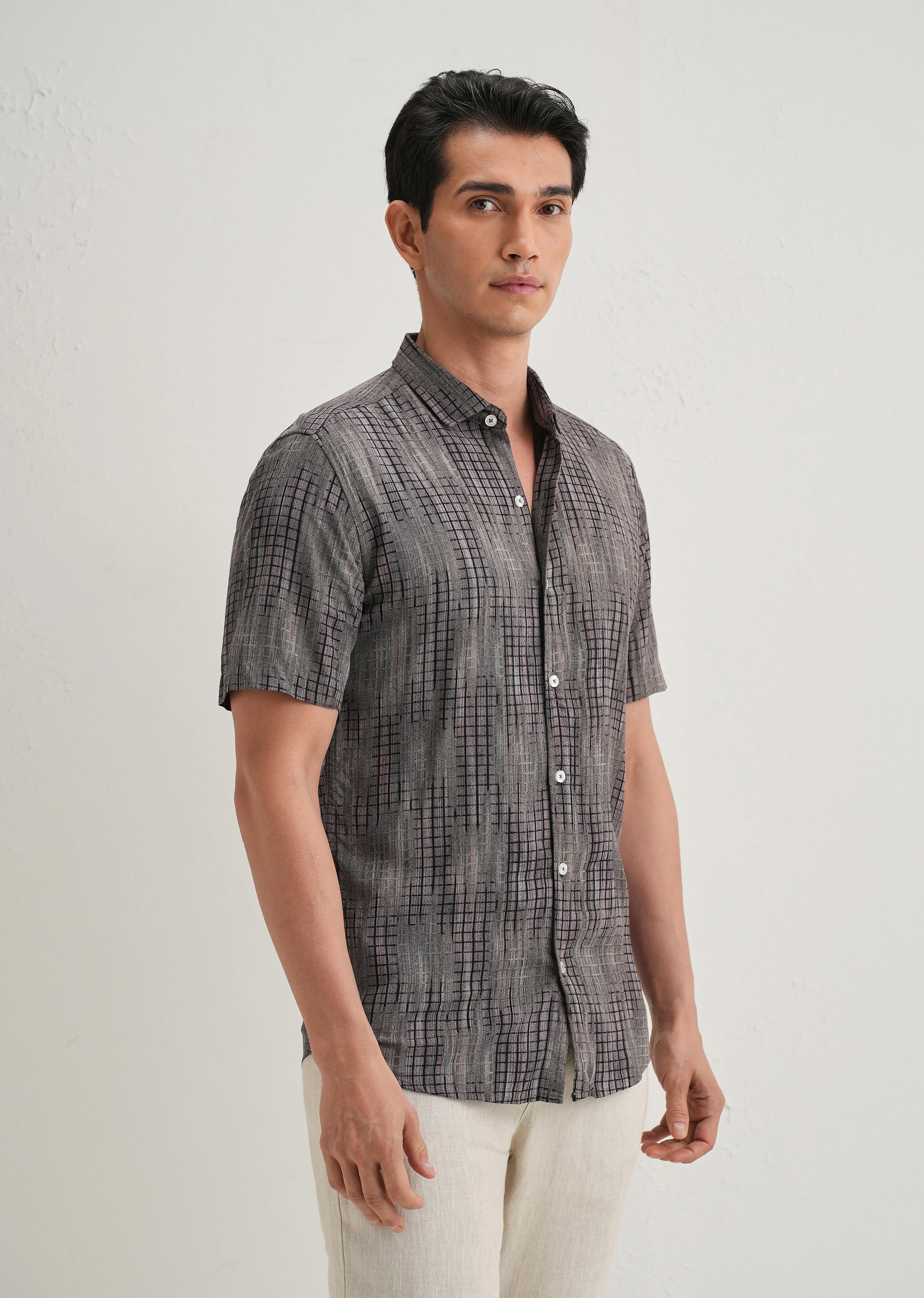 Faded Stripe Pink Print Shirt - Image 4