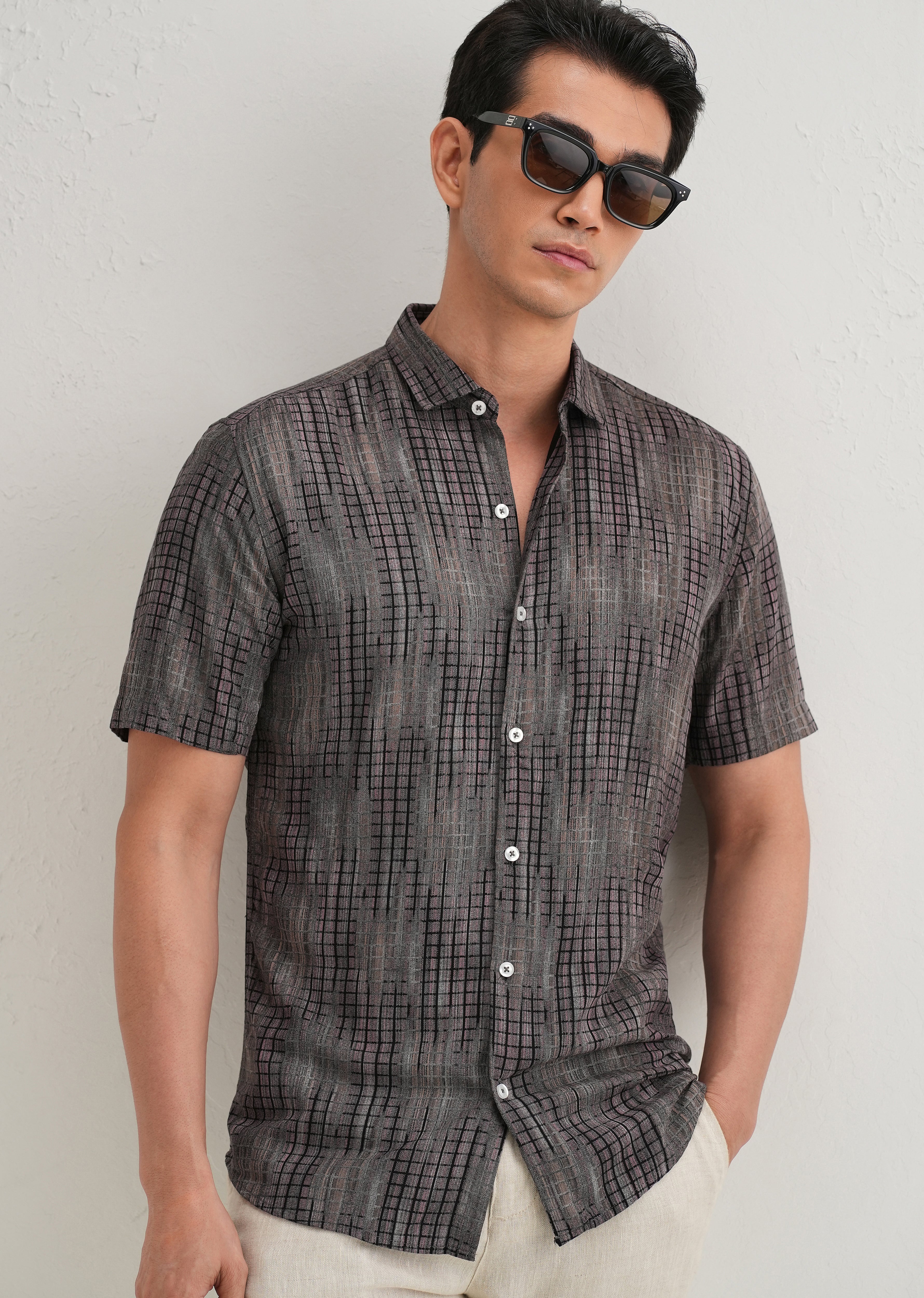 Faded Stripe Pink Print Shirt - Image 7