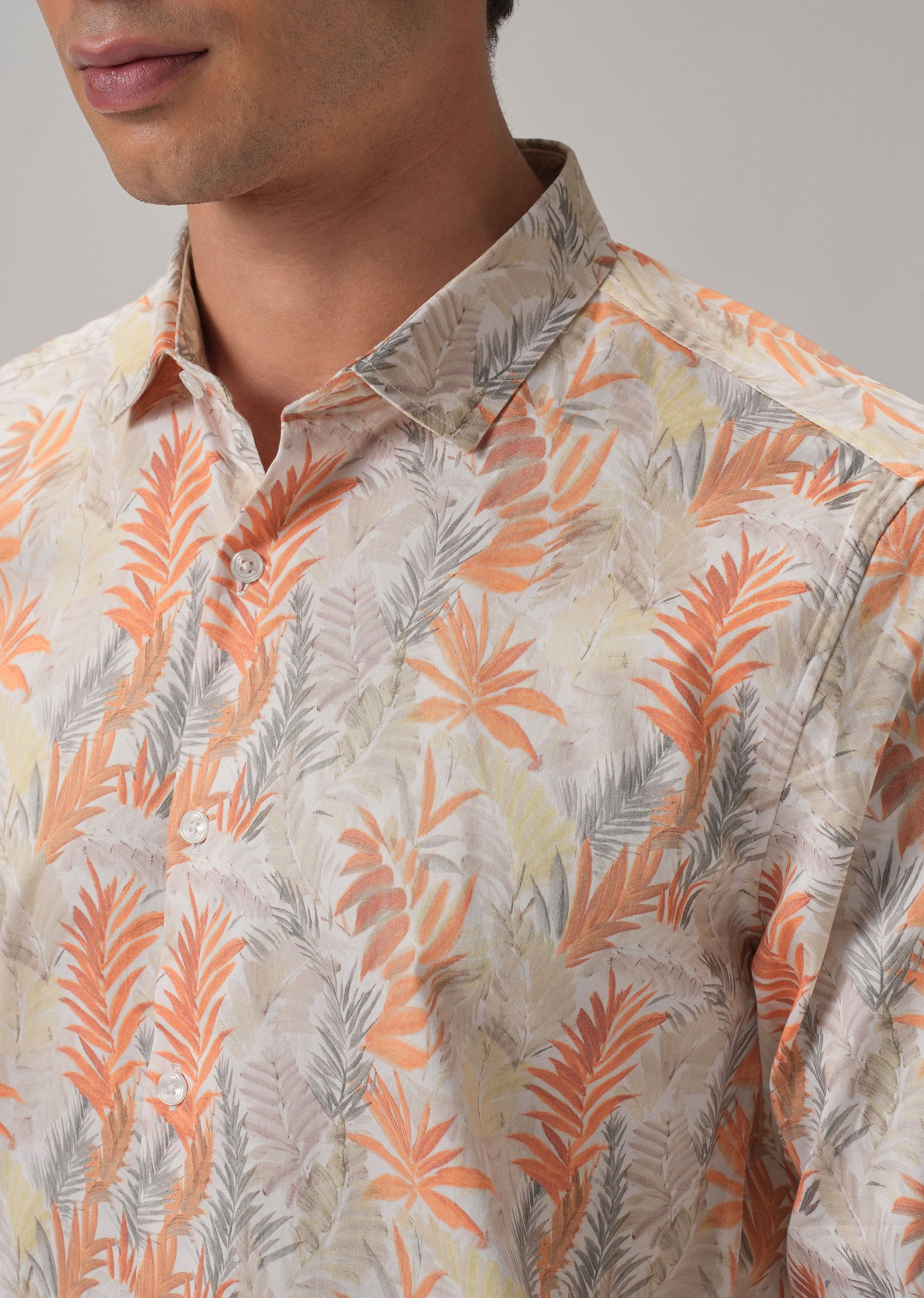 Feather Floral Printed Shirt - Image 5