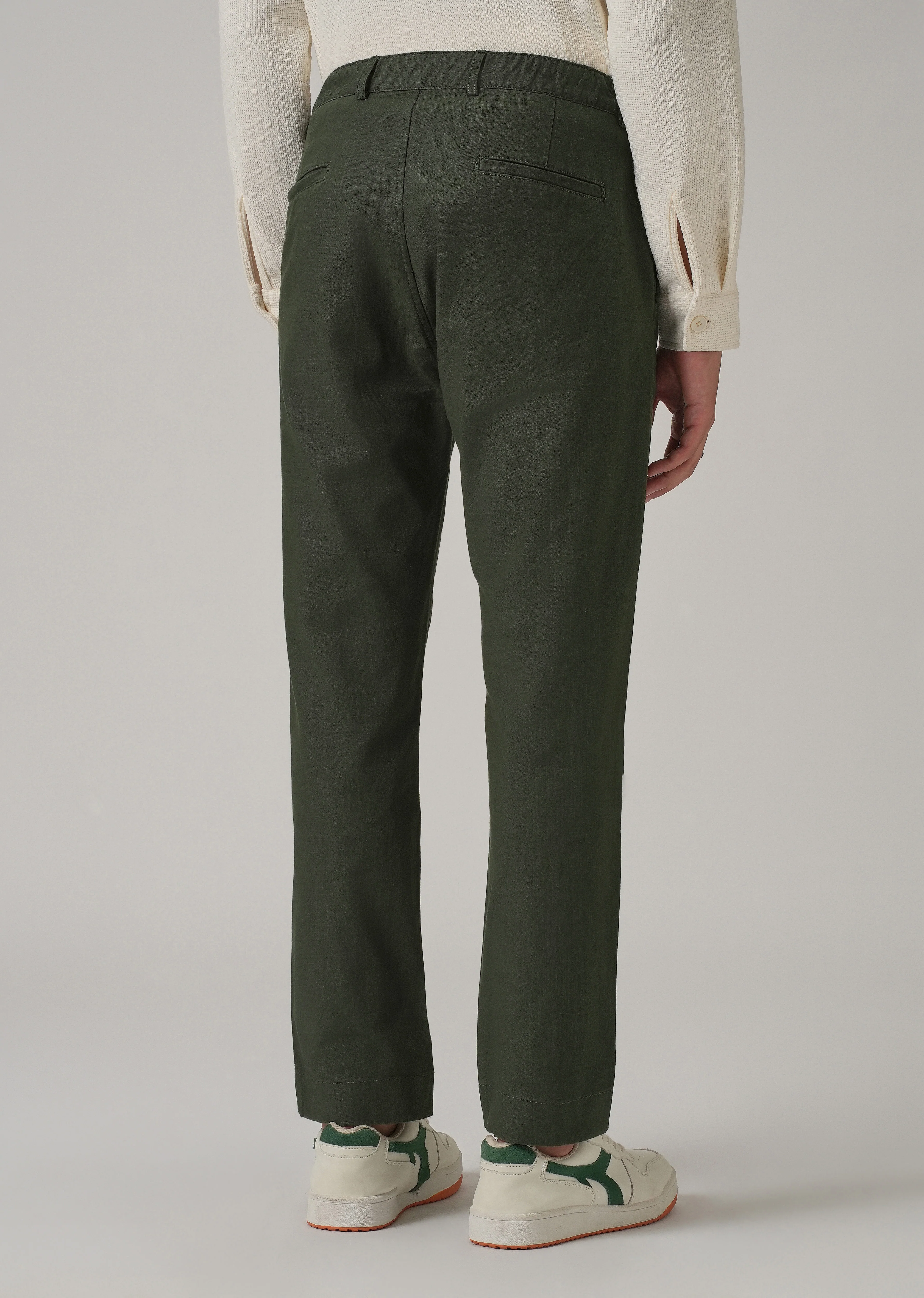 Fern Green Cotton Trouser - Image 2